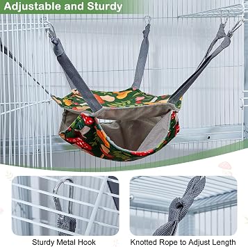 Hamster Hammock House 4Pack Rat Cage Accessories Washable Guinea Pig Bed Hideout Soft Ferret Hanging Nest Swing Small Animals Bedding Hut for Chinchilla Sugar Glider Squirrel