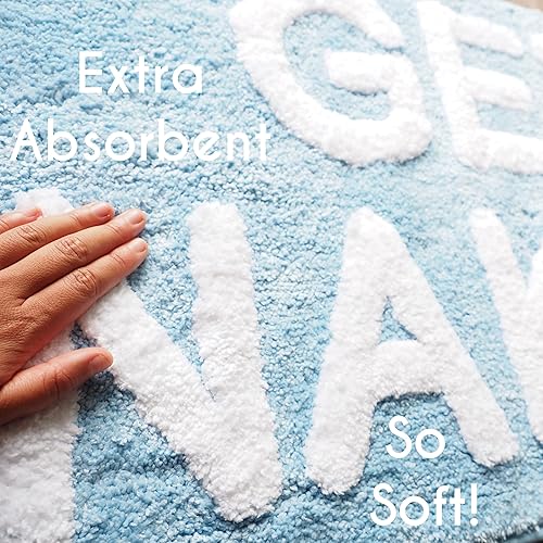 Miniatura 3 de Evovee Alfombra de baño con texto en inglés «Get Naked», divertida y bonita, alfombra de baño con texto «Get Nake», divertida y bonita,