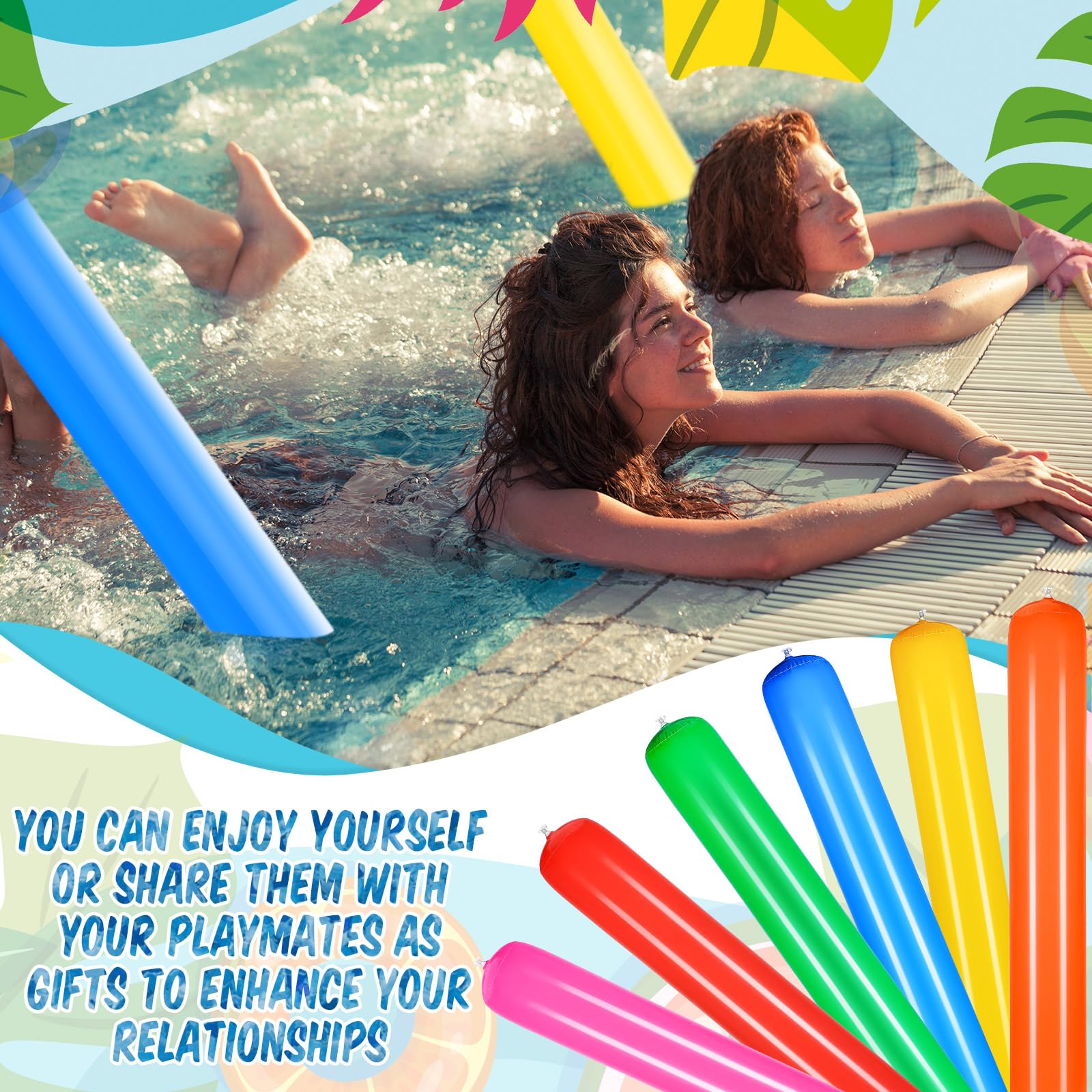 Nouilles De Piscine Gonflables, Colorées Et étanches Avec