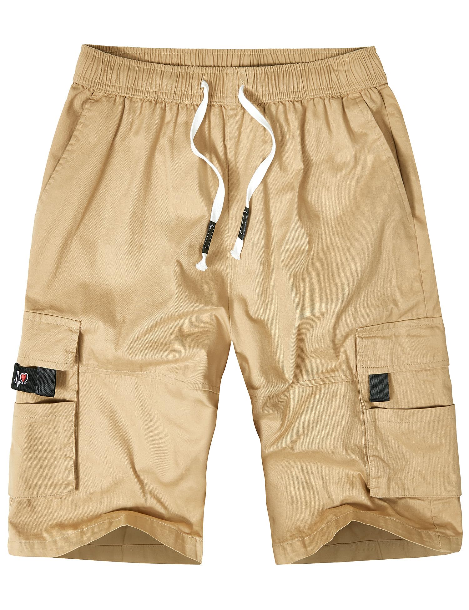 Men's Cargo Shorts Elastic Waistband Drawstring Big and Tall Cotton Summer Casual Work Shorts