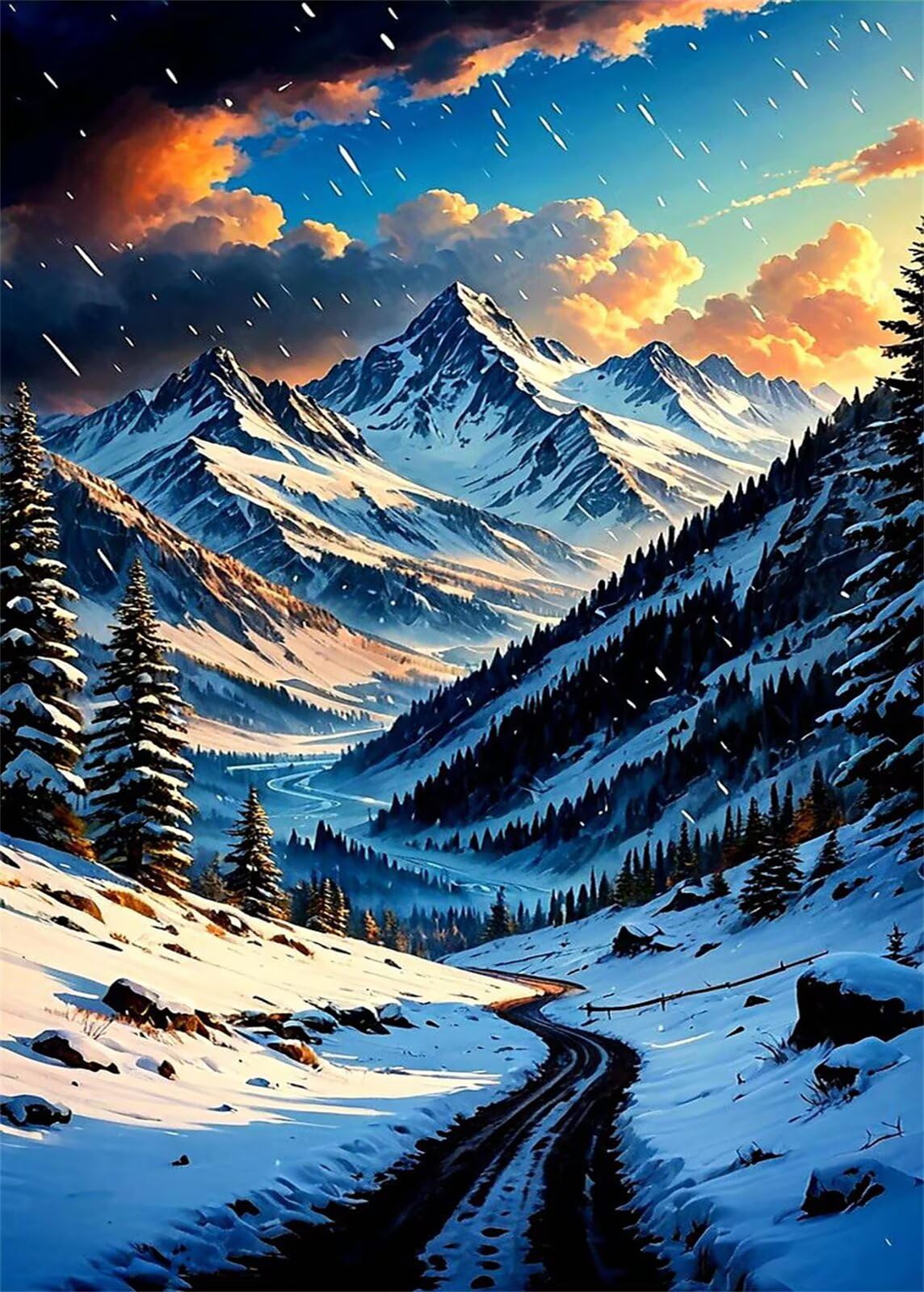 Puzzle 1500 sztuk krajobraz śnieżna góra, puzzle niemożliwe, łamigłówki, łamigłówki, gry logiczne dla całej rodziny, puzzle dla dorosłych 1500 sztuk 87 x 57 cm