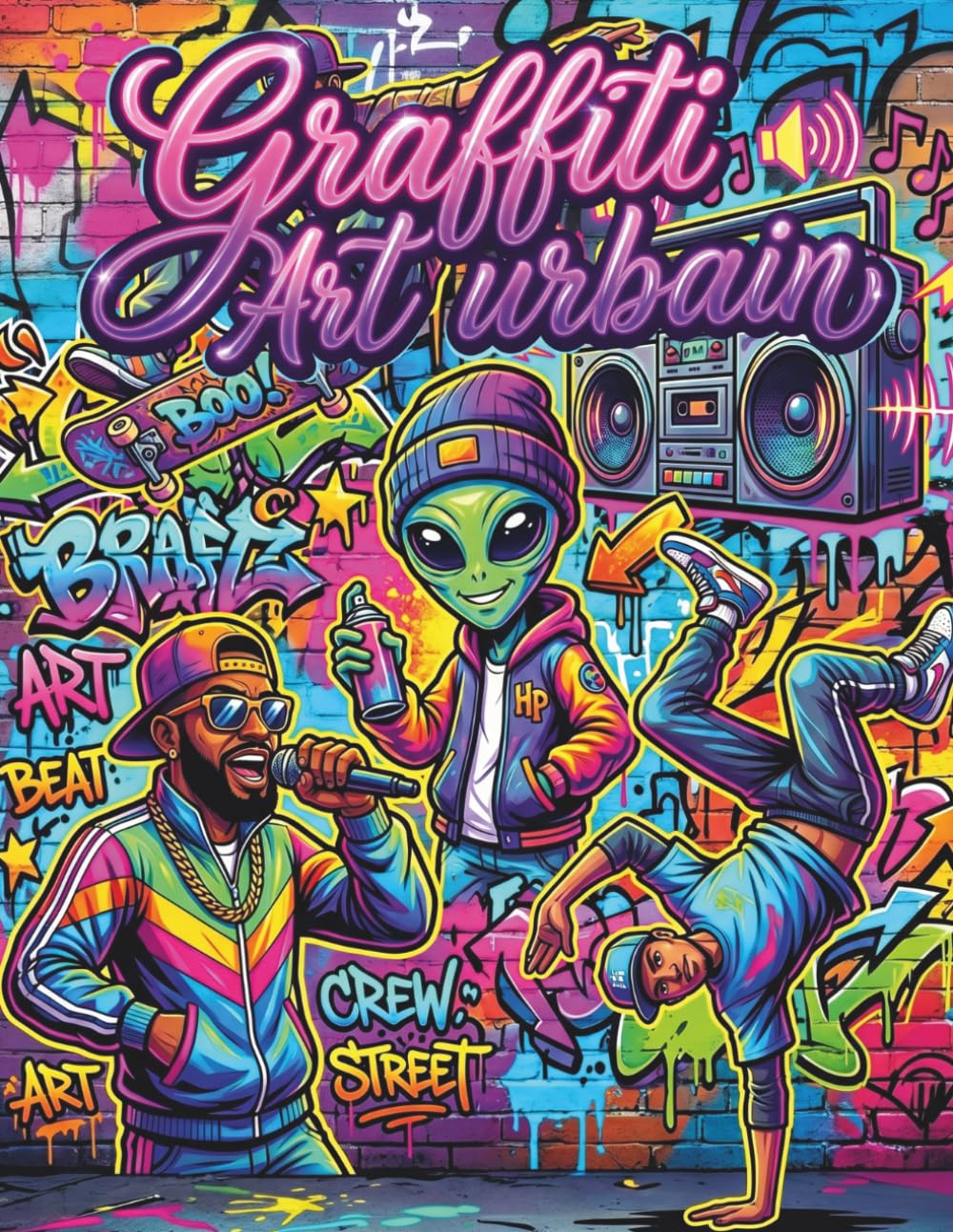 GRAFFITI ET ART URBAIN | Livre de Coloriage: Designs de Street Art, Lettering et Fresques pour Adolescents et Adultes Créatifs