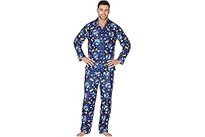 The Adult Believe Button-Front Coat Shirt And Pants Pajama Set