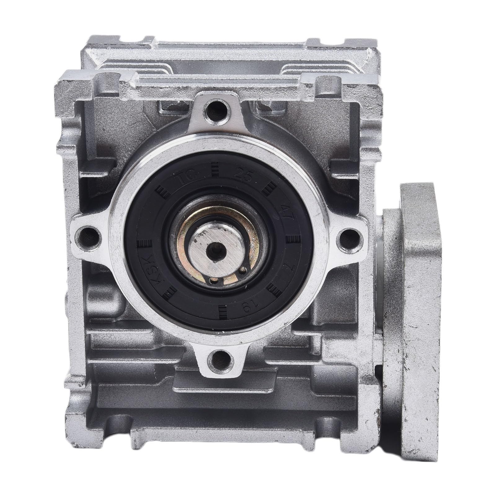 Reductor de engranaje sin fin NMRV030 14 mm eje de salida reactor de accionamiento de acero inoxidable con múltiples relaciones de velocidad compatible con motores paso a paso NEMA 23, plata