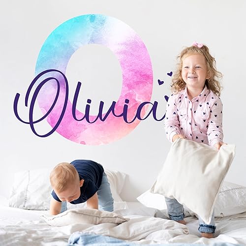 Miniatura 8 de Decoración de pared personalizada con nombre e inicial para habitación de bebé niño y niño pequeño, letra brillante, decoración del hogar con