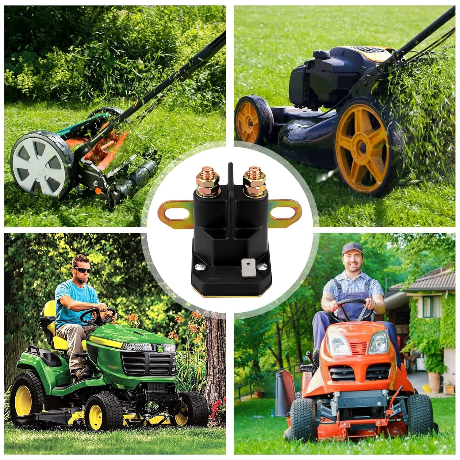 Solénoïde Relais De Démarrage 4 Pôles Tracteur De Pelouse 8 Mm SABO Am125072 46388493