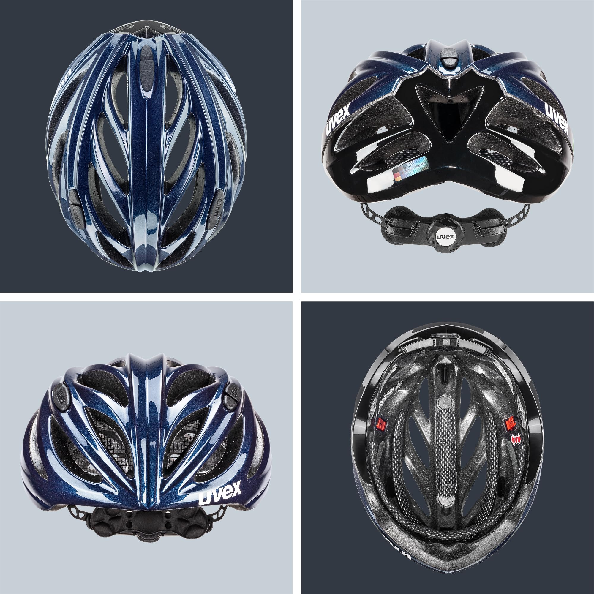 uvex boss Race Fahrradhelm, deep Space-Black, 52-56 cm | individuelle Größenanpassung