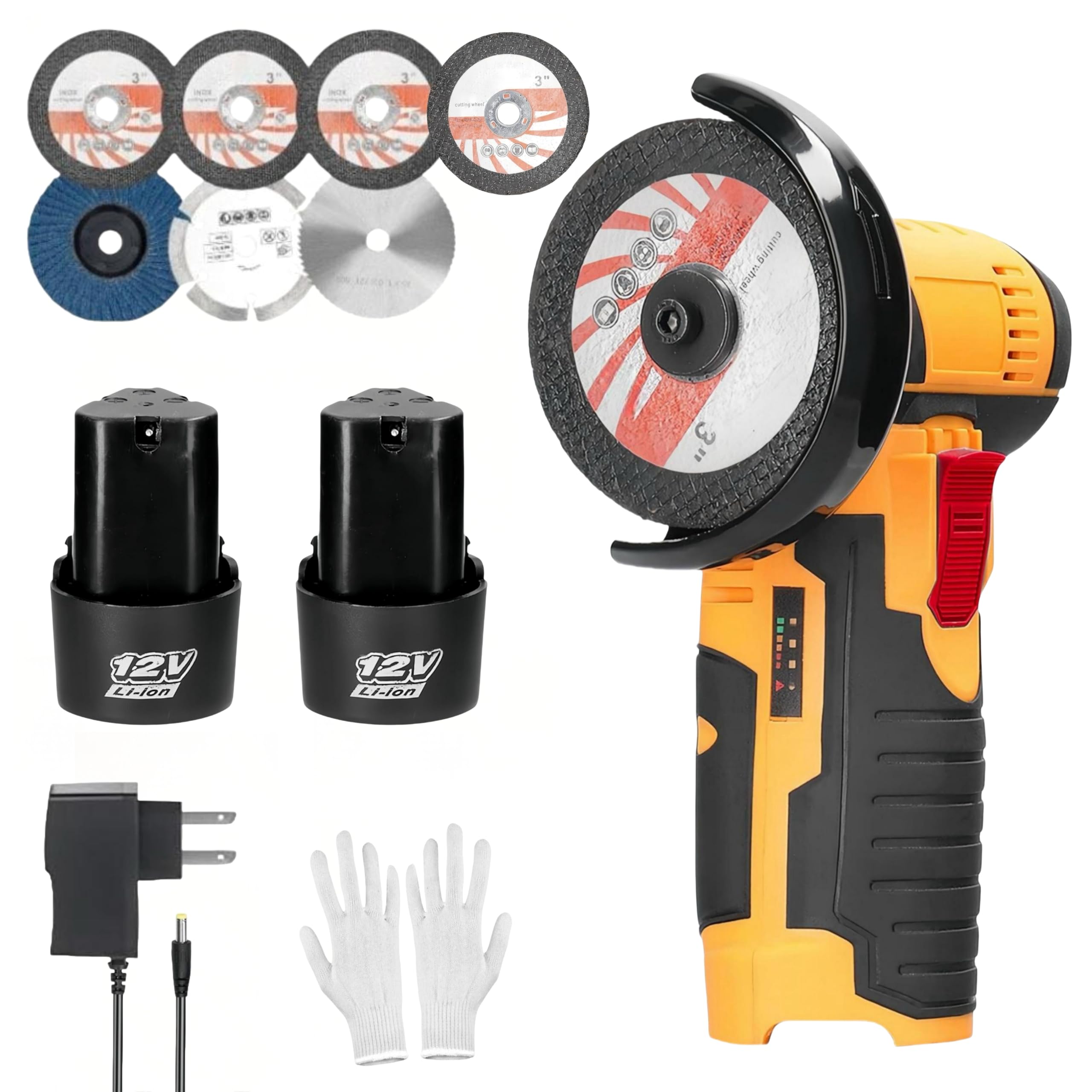 Mini meuleuse d'angle 76 mm haute précision avec 2 piles incluses