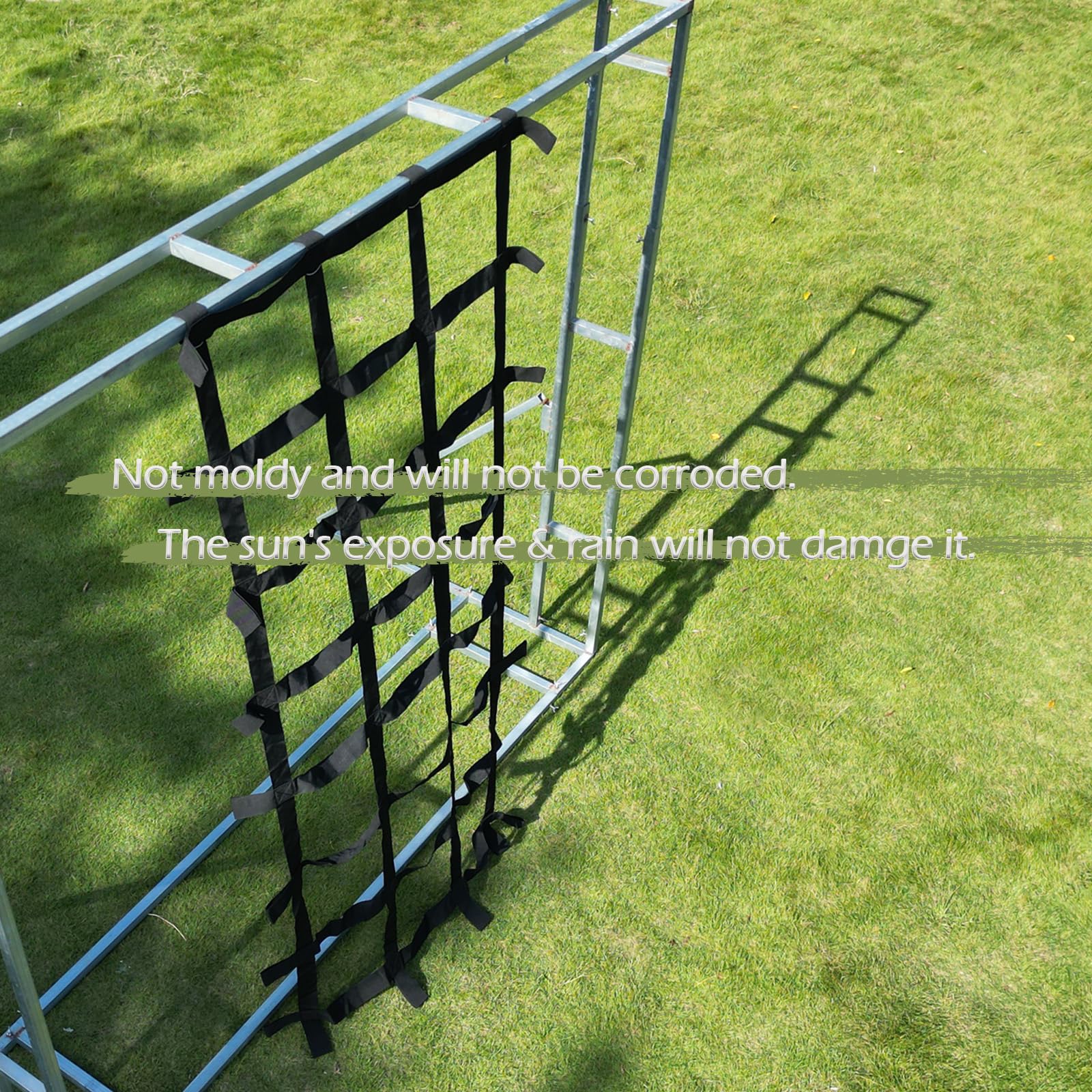 CL CLC Climbing Cargo Net Black 7ft X 4ft(87 inch x 48 inch)-Playground Play Safety Net,Rope Ladder,Jungle Gyms, Swing Set, Obstacle Courses for Outdoor Treehouse - Image 6