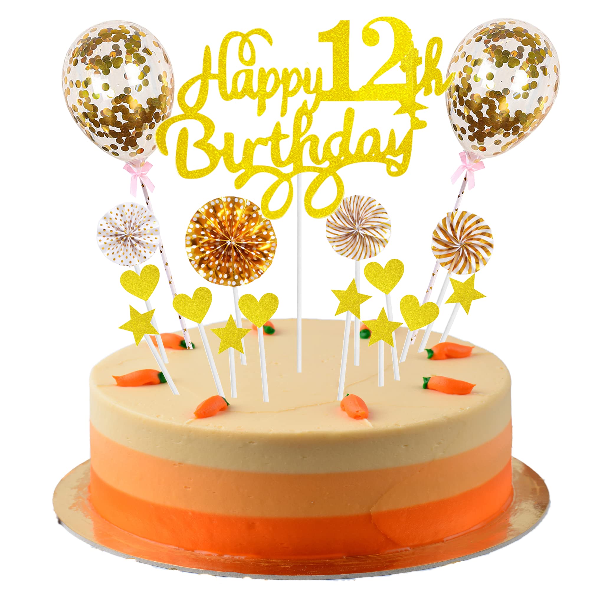 JKJF Decorazione per Torta di Primo Compleanno Ragazze - Topper Arcobaleno Nuvola Buon Compleanno, Stella Palloncino Cupcake Topper Baby Shower Festa - Rosa