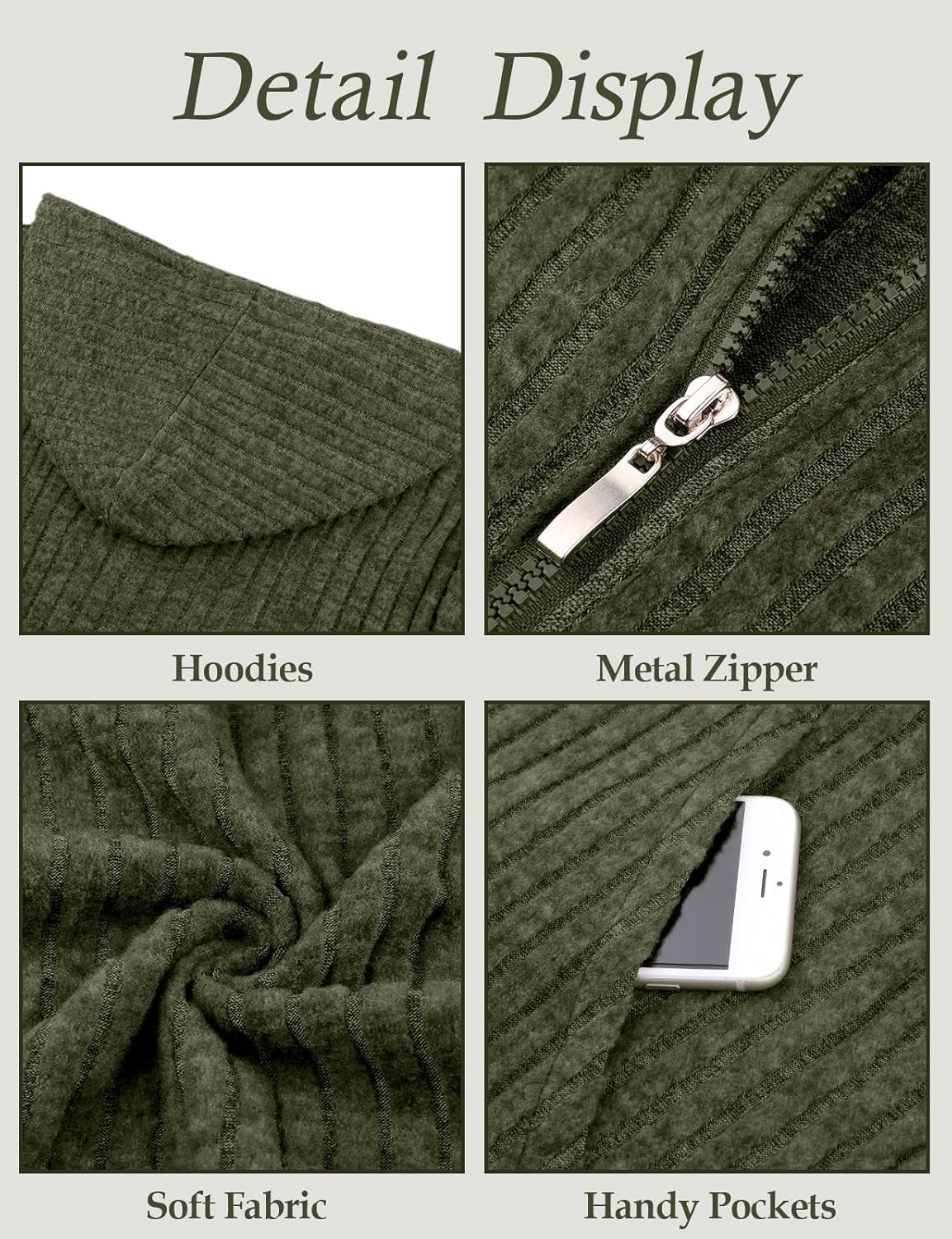 Cucuchy Style Womens Zip Up Hoodies Long Sleeve Hoodie Jackets Lightweight Tunic Sweatshirt Open Front Cardigan - Image 5