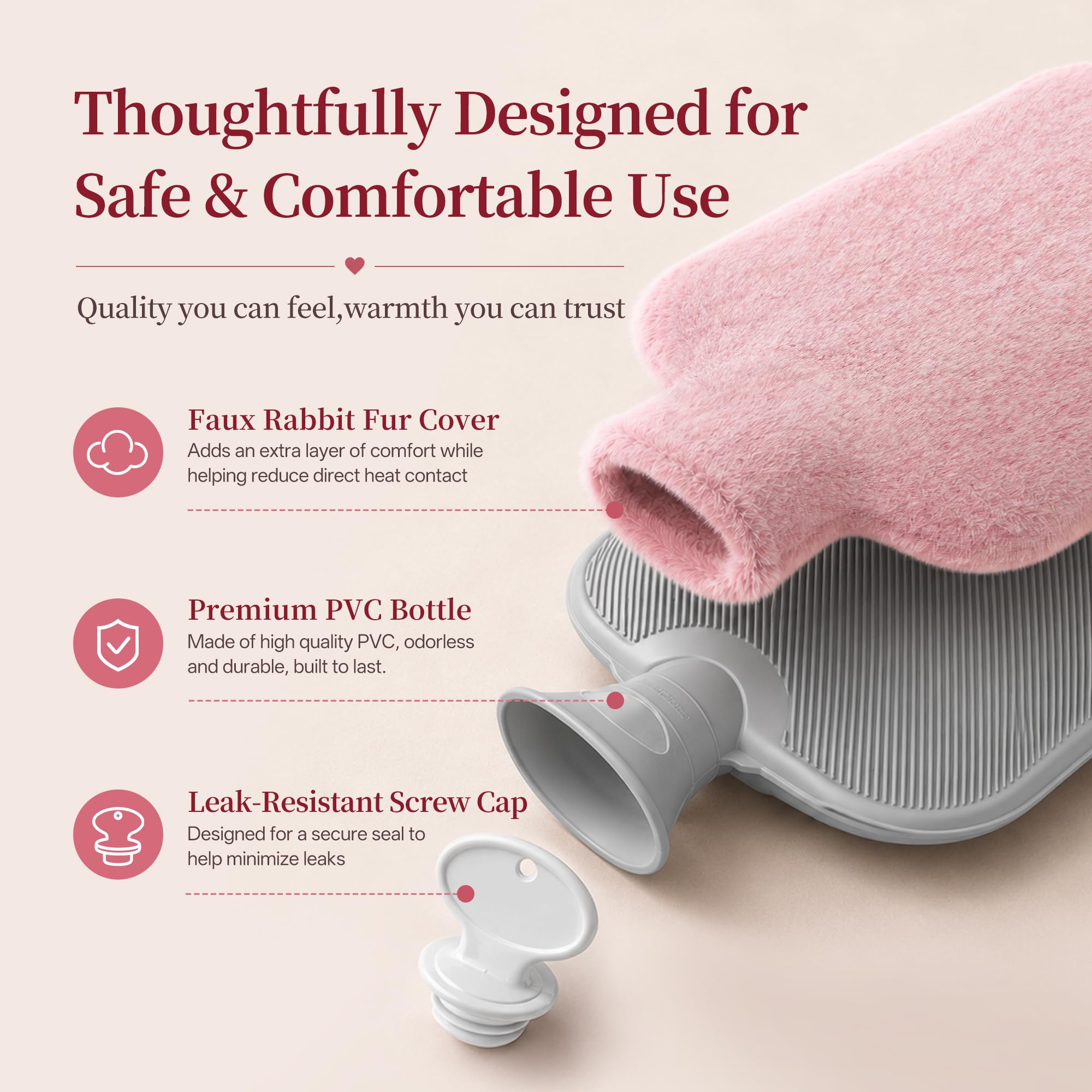 Luxury Hot Water Bottle - Pain Relief & Warmth -4 Luxury Hot Water Bottle - Pain Relief & Warmth -4