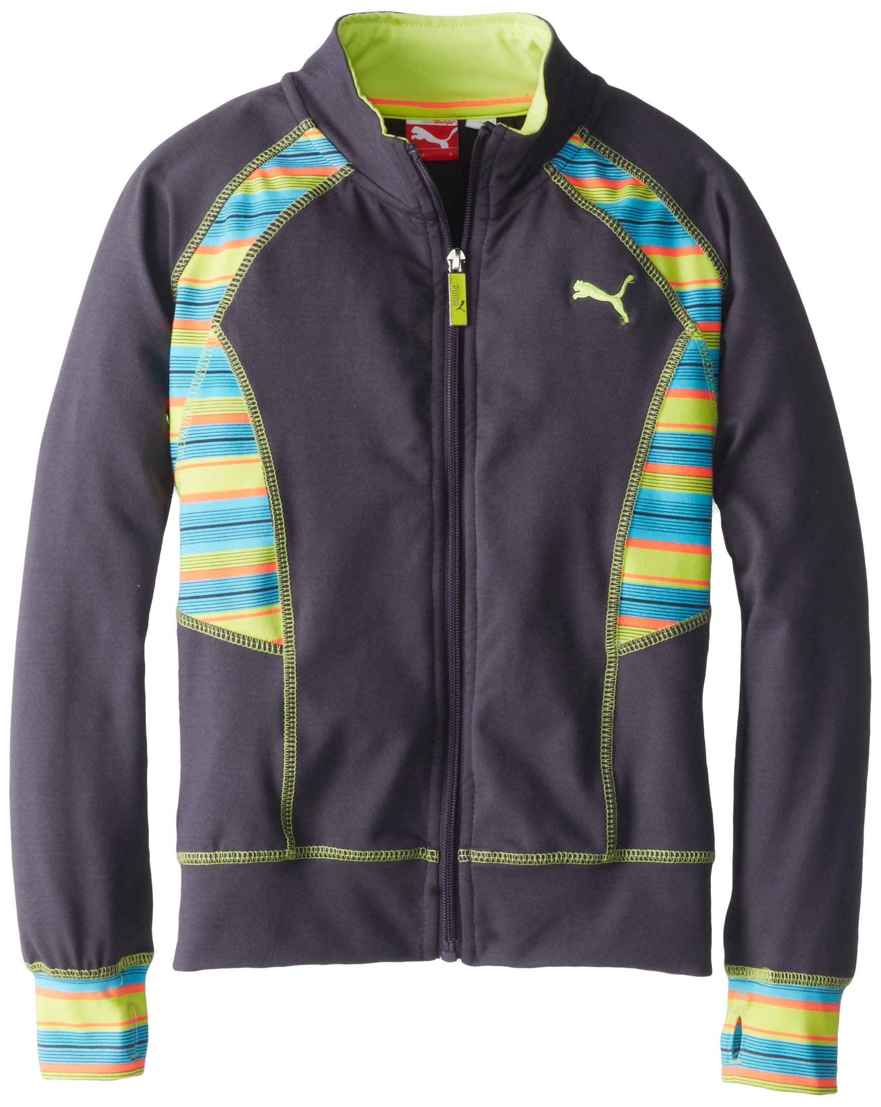 PUMA Big Girls' Striped-Inset Track Jacket