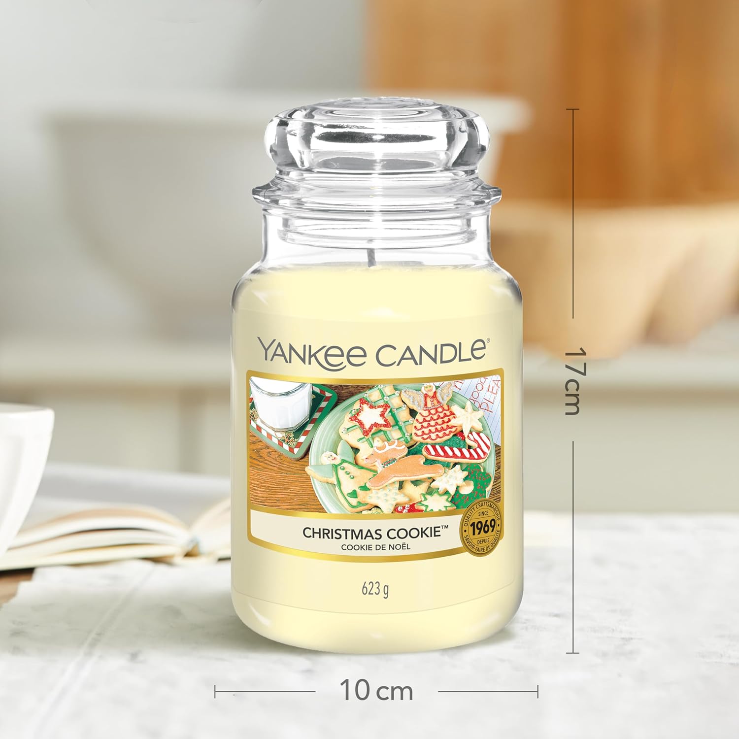 Yankee Candle Duftkerze im Glas (groß) | Christmas Cookie | Kerze mit langer Brenndauer bis zu 150 Stunden | Perfekte Geschenke für Frauen