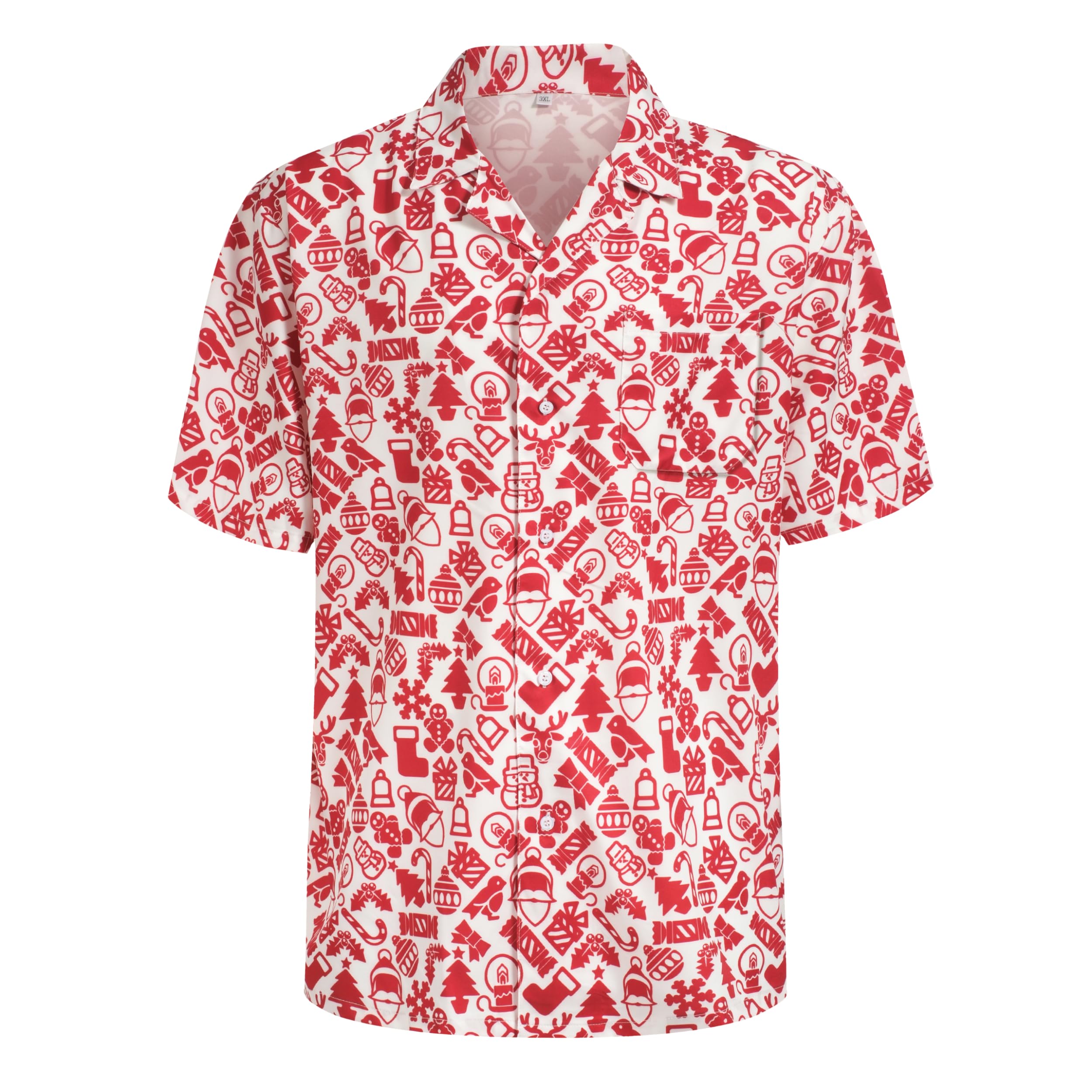 Giftdigger Mardi Gras Shirts for Men Funny 3D Print Button Up Shirt for Men Holiday Casual Aloha Hawaiian Short Sleeve Shirts