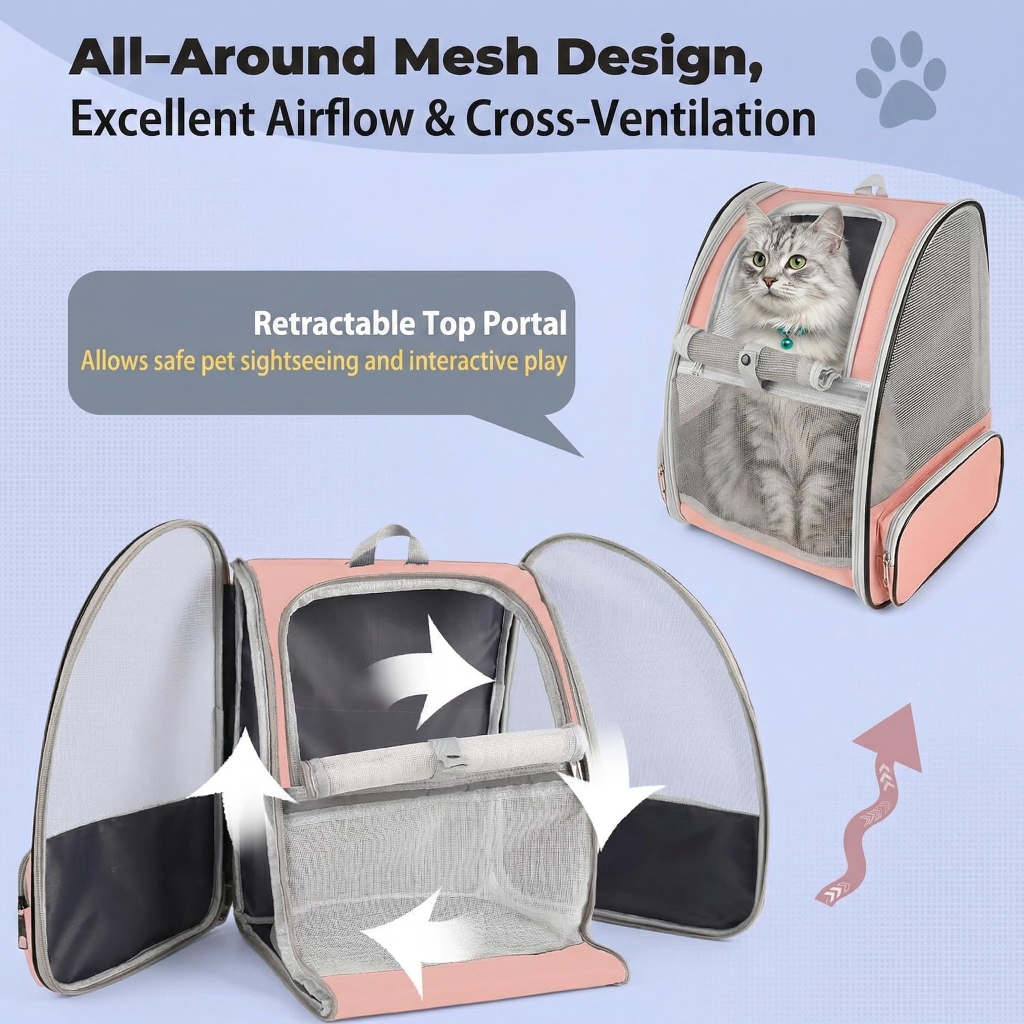 Mochila transportadora para mascotas aprobada por aerolíneas diseño de cápsula espacial malla ventilada bolso viaje cómodo perros pequeños gatos cachorros gatitos y conejos ideal excursiones campament