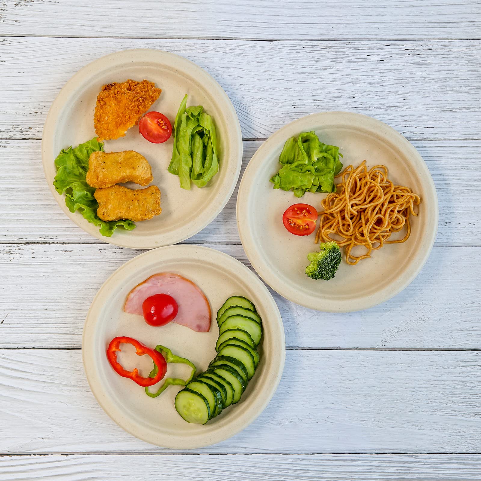 100 Piatti Di Carta In Fibra Di Canna Da Zucchero - 15.2cm, Biodegradabili, Compostabili, Per Microonde - Foto 2