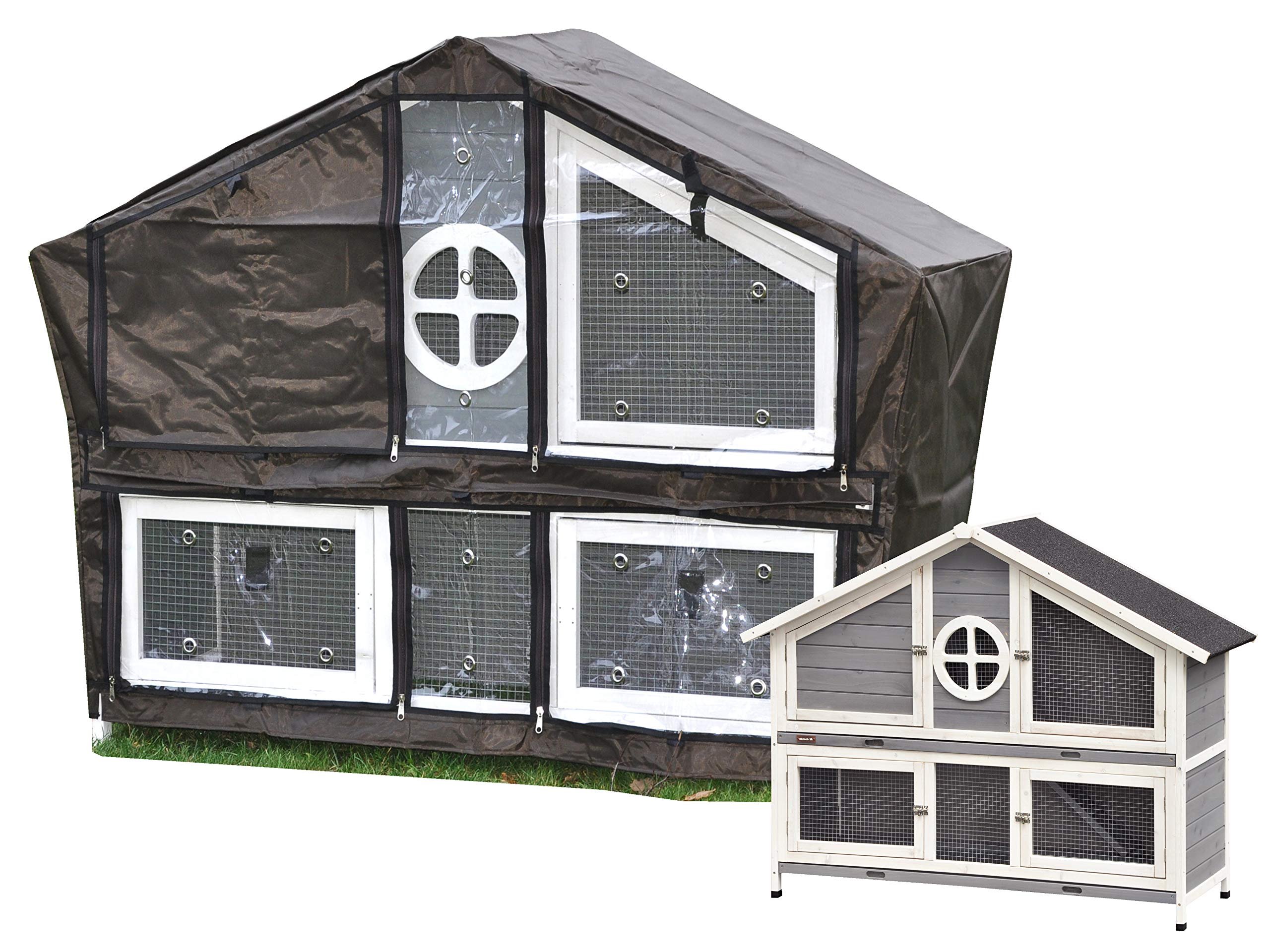 nanook Schutzhülle Winter Cover wetterfest für Hasenstall Kaninchenstall Kleintierstall XXL Momo - 143 x 58 x 110 cm