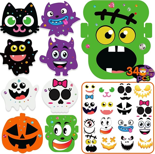 Halloween Crafts for Kids DIY Pumpkin Craft Kits Foam Pumpkin Craft Kit Halloween Foam Pumpkin DIY Craft Kit Halloween Pumpkin Craft Kit Halloween Foam Pumpkin Stickers