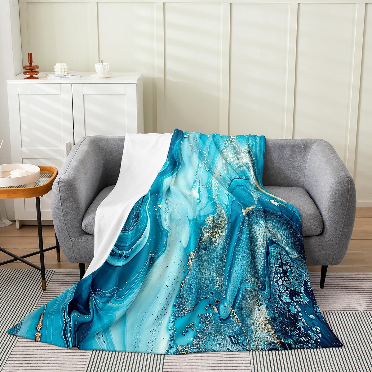 Amazon.com: Erosebridal Marble Throw Blanket Throw 50x60,Teal Blue