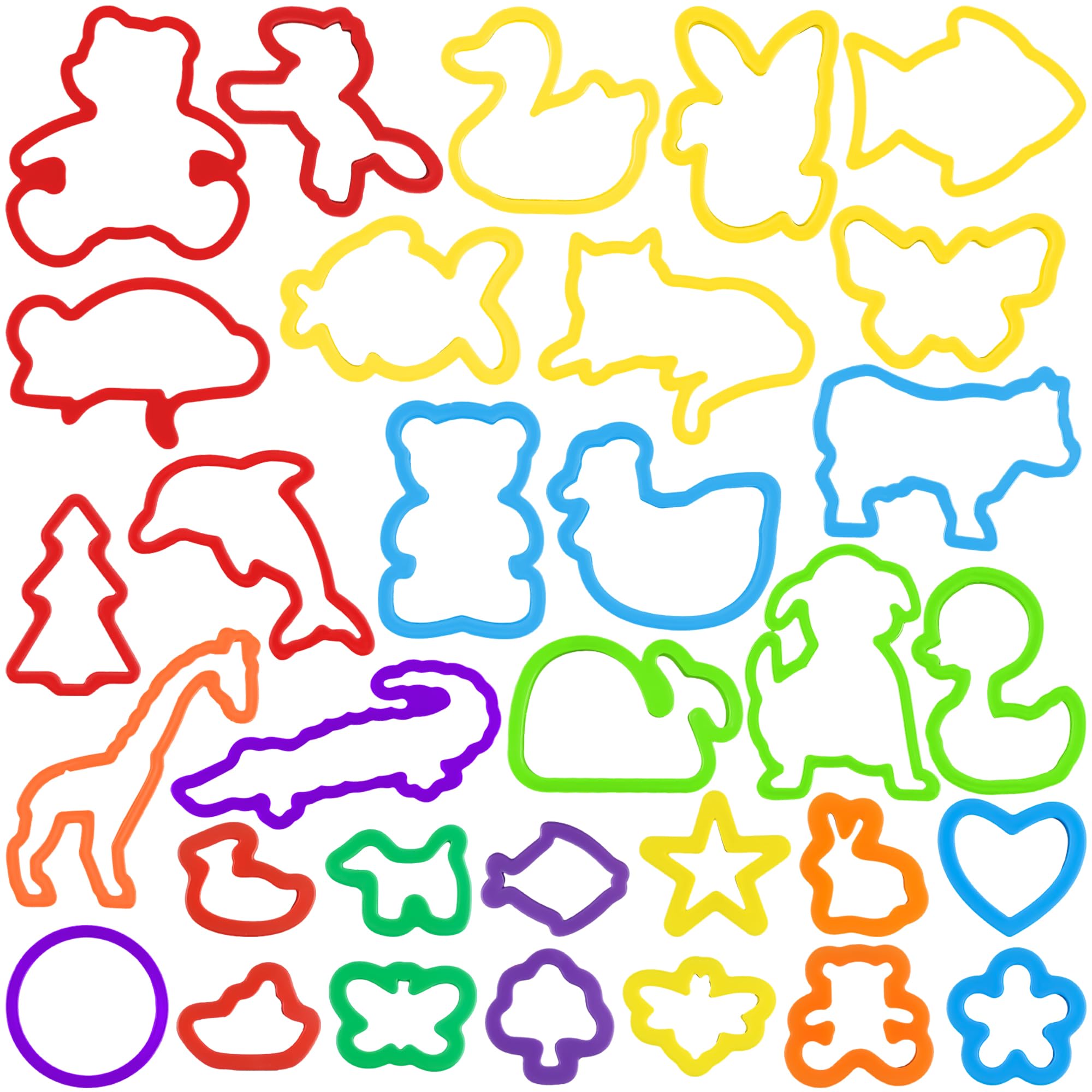 Oun Nana Playdough Tools Set for Kids, 32 PCS Playdough Accessories with Play Dough Animal Molds and Shaped Cutters, Plastic Play Dough Toys for Toddlers, Mixed Colors and Random Colors