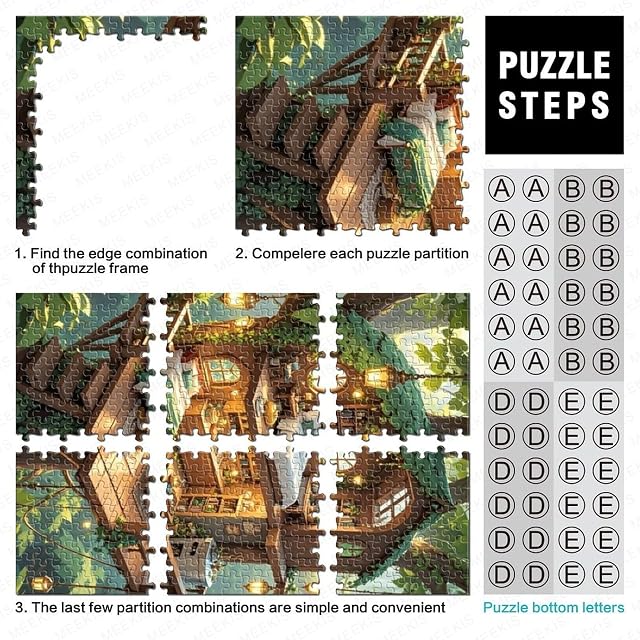 Foto 5 de 7 de Casa de árbol de la Selva 1000 Piezas Puzzle Niños Regalo Illustration Style Adultos Puzzle Juego Desafiante…
