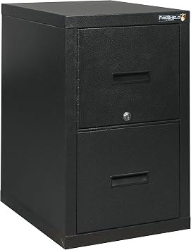 FireKing FireShield 22 D Vertical 1-Drawer File Cabinet and Safe, Metal, Black Stone