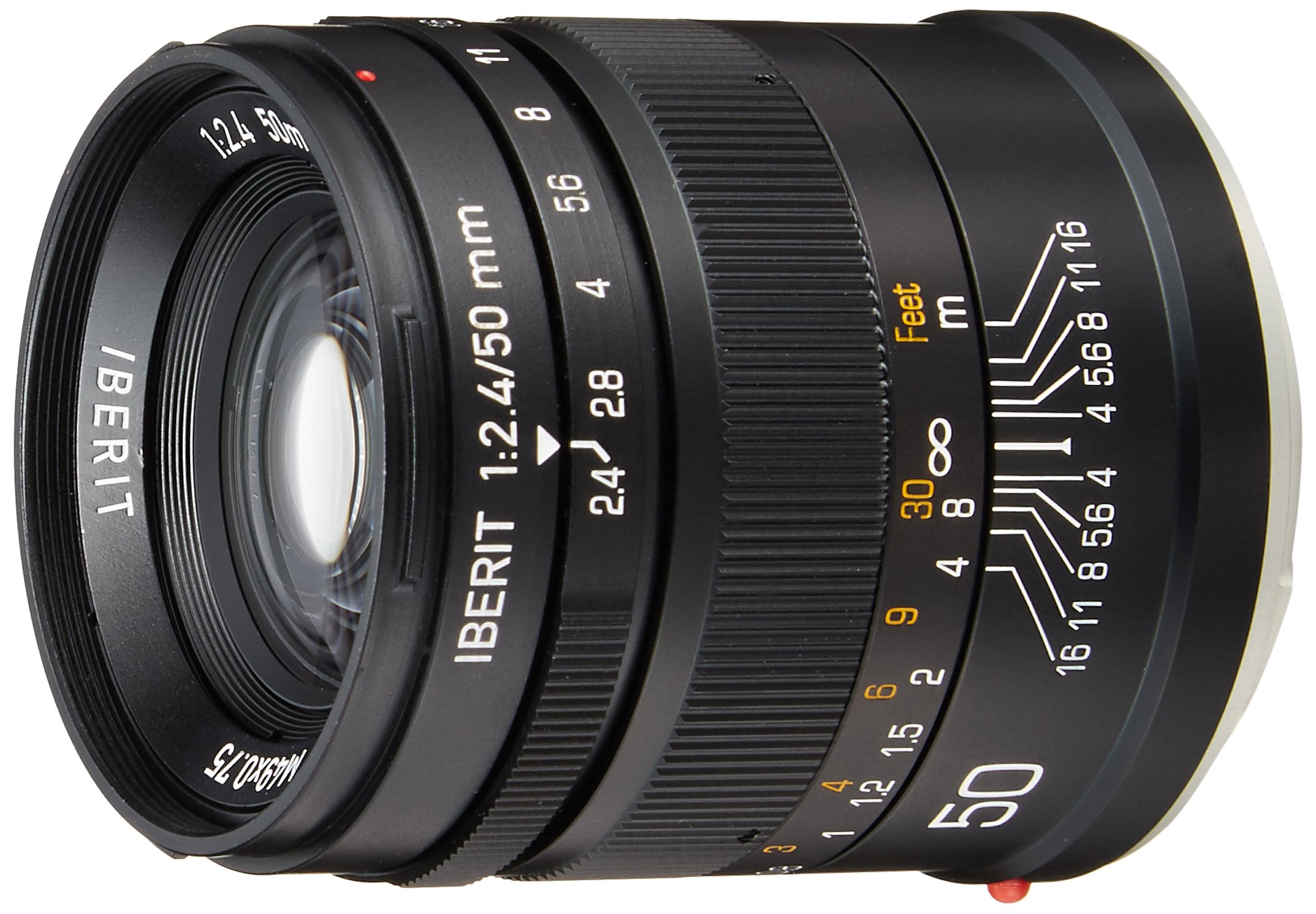 KIPON 単焦点レンズ IBERIT (イベリット) 50mm f / 2.4レンズfor Fujifilm Xレンズ Frosted Black(つや消し ブラック) 焦点工房 / マウントアダプター専門店
