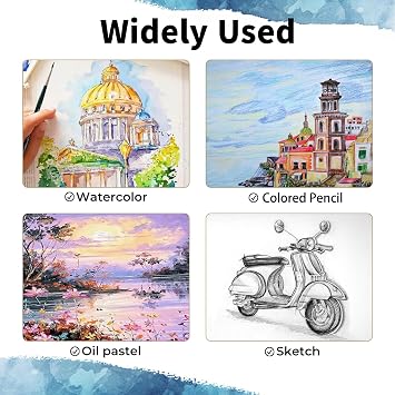 A3 Watercolour Paper Pad, 32 Sheets (64 Pages), 300GSM (140LB) Cold-Press, Natural White, Spiral-Bound A3 Sketchbook, Drawing Pad, Mixed Media Paper – Suitable for Beginners & Hobbyists