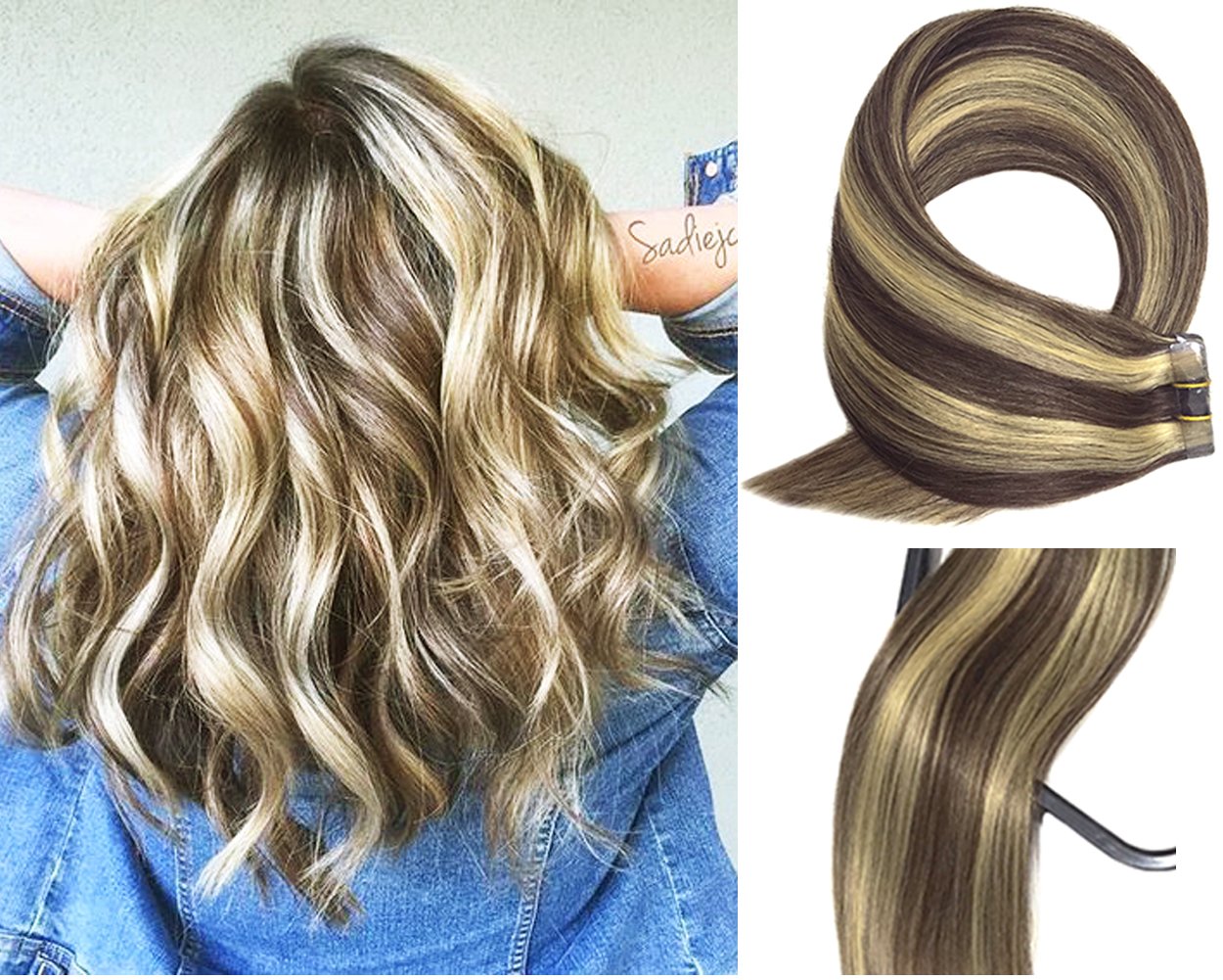 Buy 22 Inches, 2P613 Mario Hair Tape In Hair Extension With Blonde