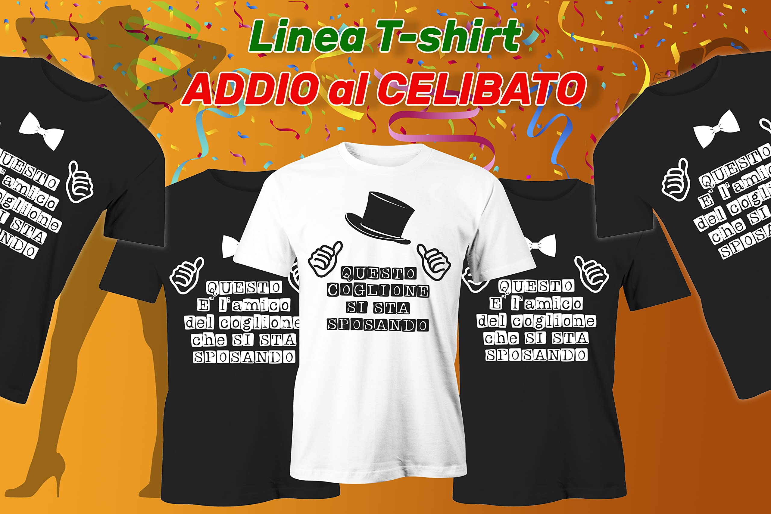 Puzzletee Pacchetto Tshirt Addio al Celibato - Questo Colione Si Sta Sposando - Maglietta Sposo - Amico del Colione - Set Magliette Celibato - Matrimonio - Idea Regalo