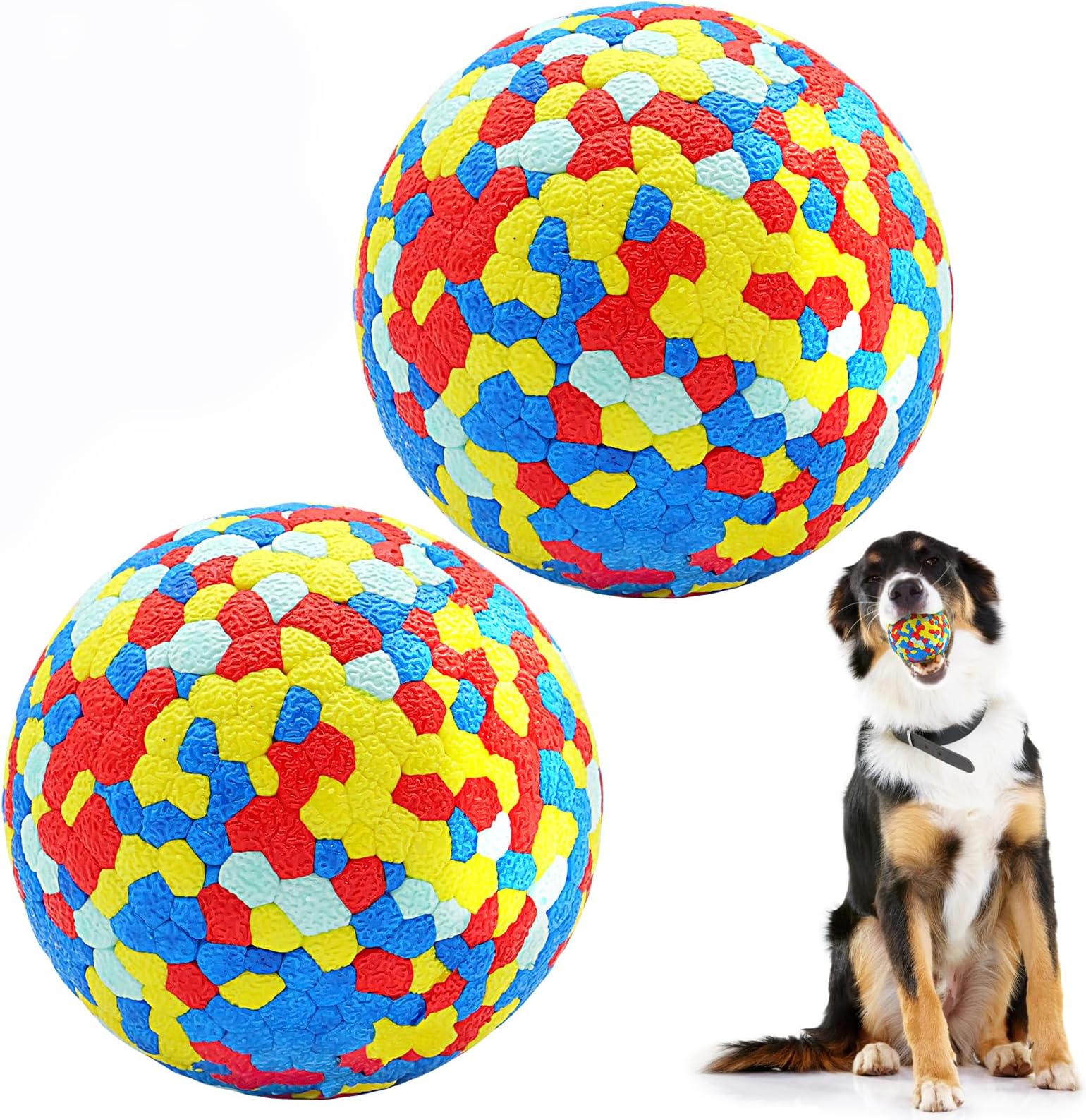 Pet Supplies 2PCS Indestructible Dog Balls,Durable Bouncy Balls