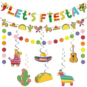 9 Piezas Decoraciones para Fiesta Mexicana, Decoraciones para Cinco de Mayo, Pancartas Mexicanas Remolinos Colgantes Coloridas Guirnaldas Decoraciones para Carnavales