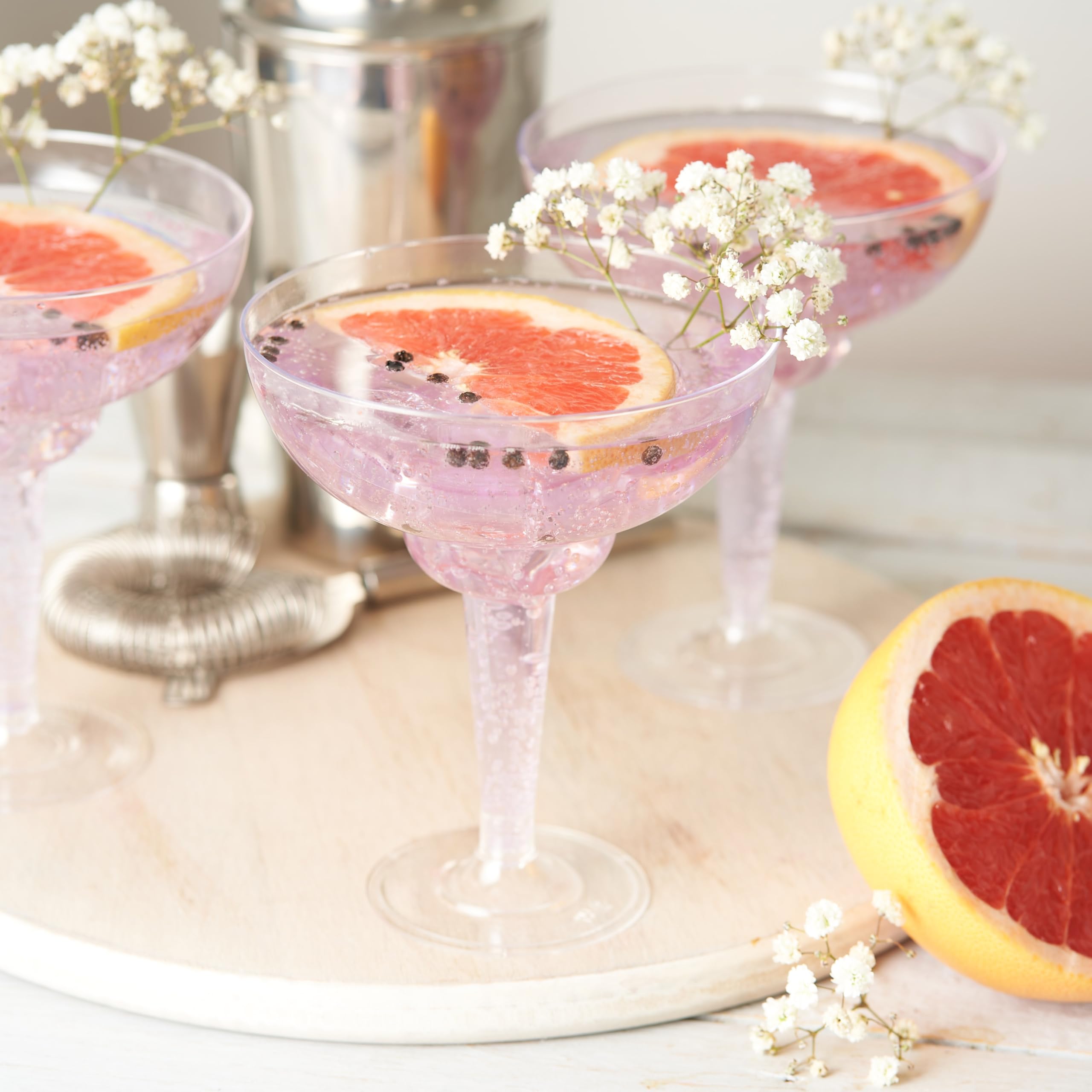 MATANA 30 Verres à Margarita Élégants en Plastique Transparent pour Cocktails et Desserts, 360ml - Verres à Cocktail Solides et Réutilisables pour Fêtes, Mariages, Anniversaires