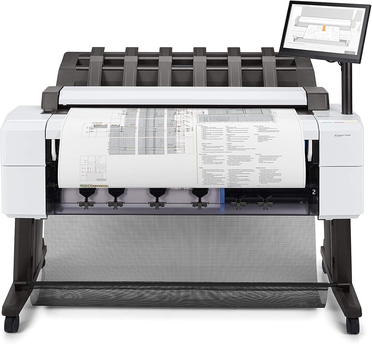 HP Designjet T2600dr Postscript Inkjet Large Format Printer - Includes Printer, Scanner, Copier - 36" Print Width - Color