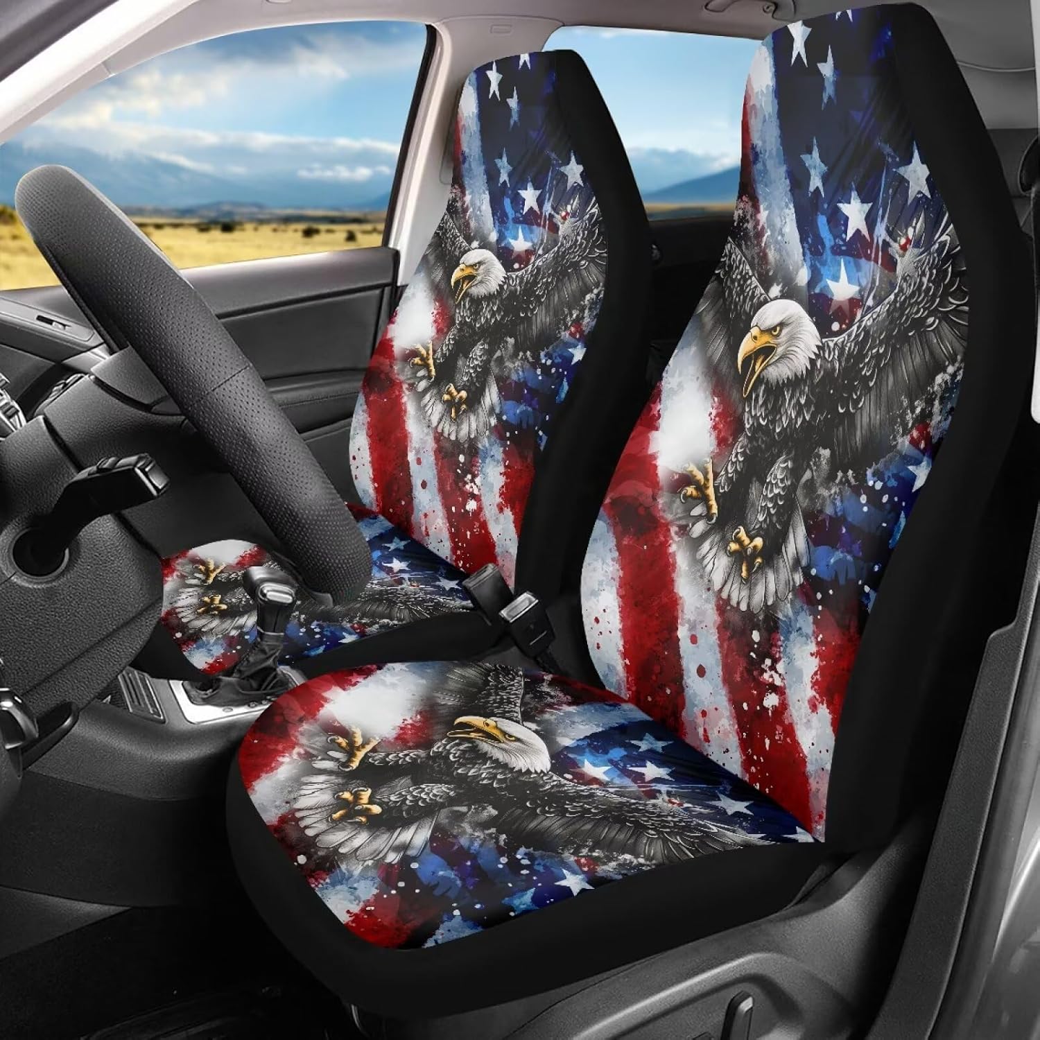 Eagle American Flag Print