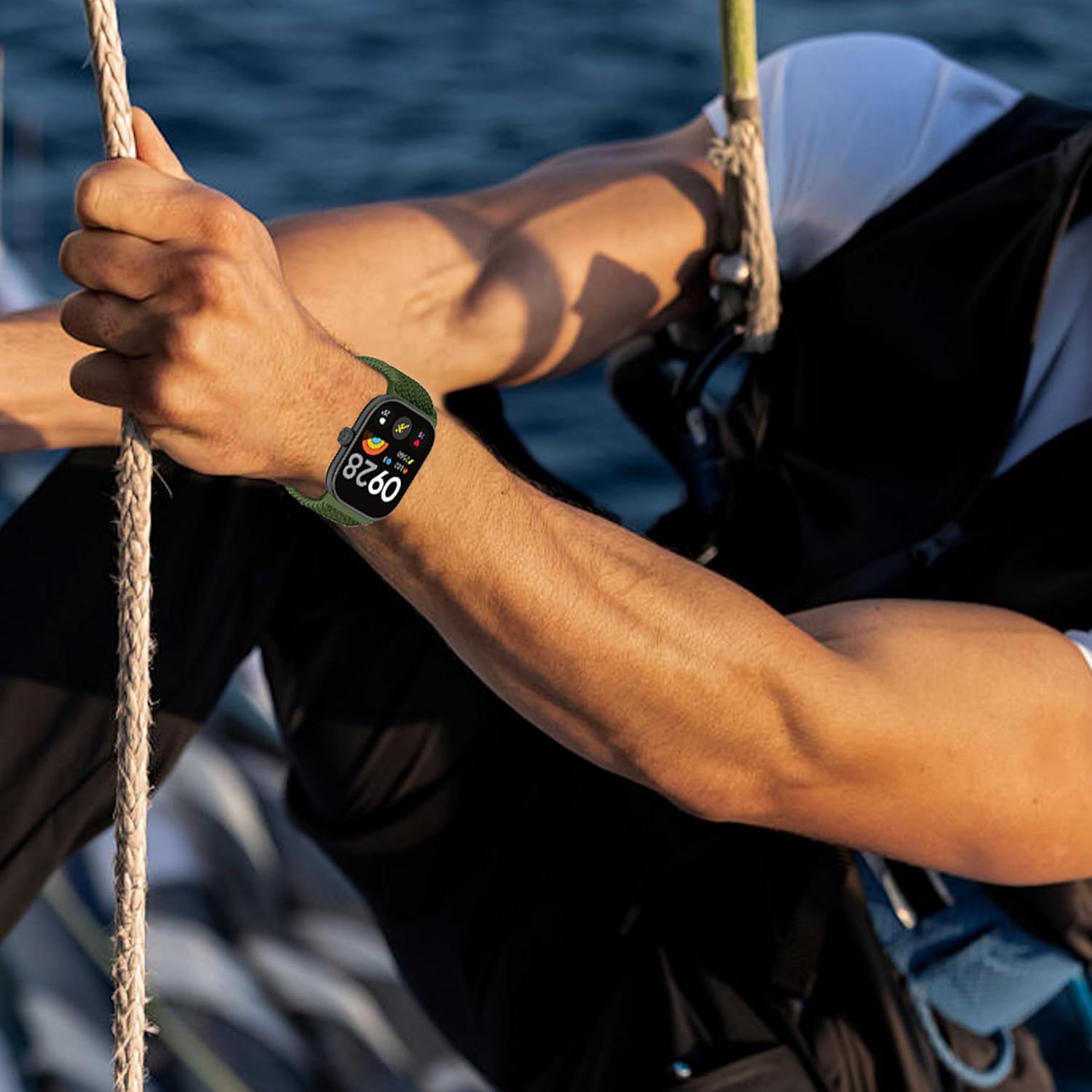 Nylon Magnetic Bands Compatible with Xiaomi Mi Smart Band 8 Pro/9 Pro,Soft Sport Nylon Replacement Strap for Women Men Olive Green image 7 of 7 B0FDQBKHCD