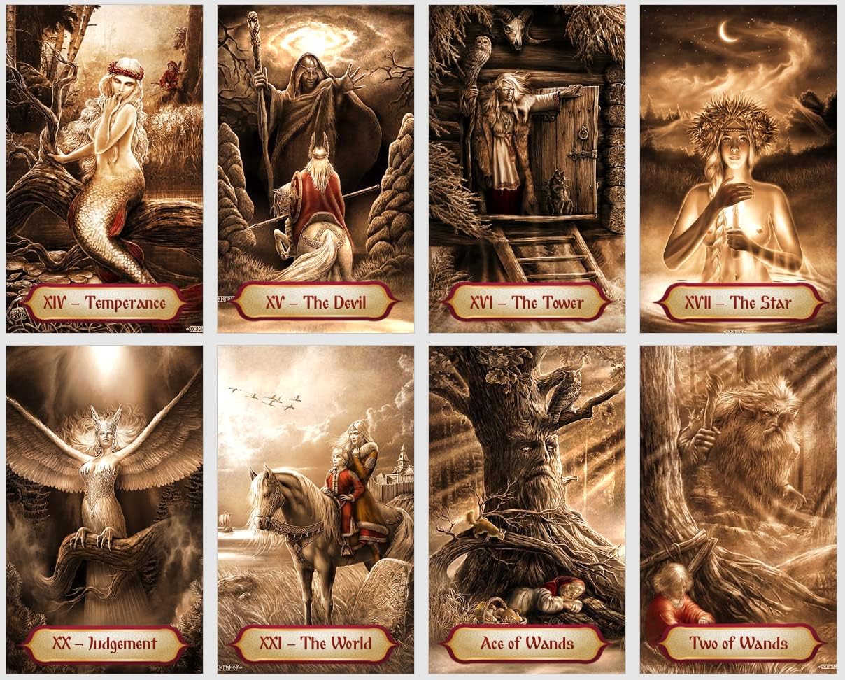 Slavic Myths and Tales Tarot Cards Deck. Fortune Telling and Divination Cards. 78 Tarot Cards.