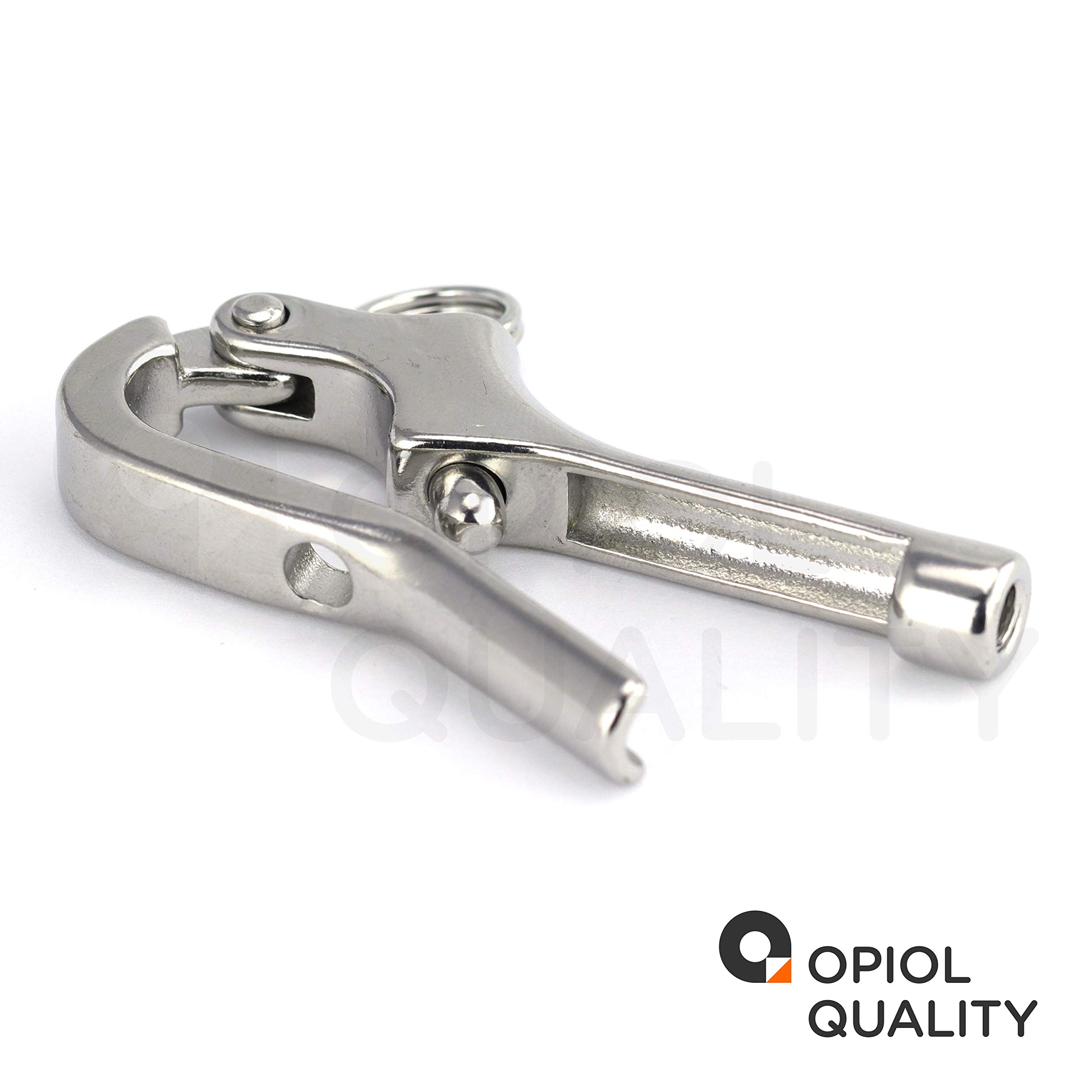Pelikanhaken mit Innengewinde M6 aus Edelstahl A4 V4A (10 Stück) Schnapphaken Schnellverschluss Öffnungsfähiges Trigger Zubehör Schnappschäkel Shackle