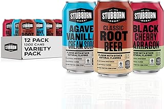STUBBORN SODA, 3 Flavor Variety Pack, 12oz Cans (12 Pack)