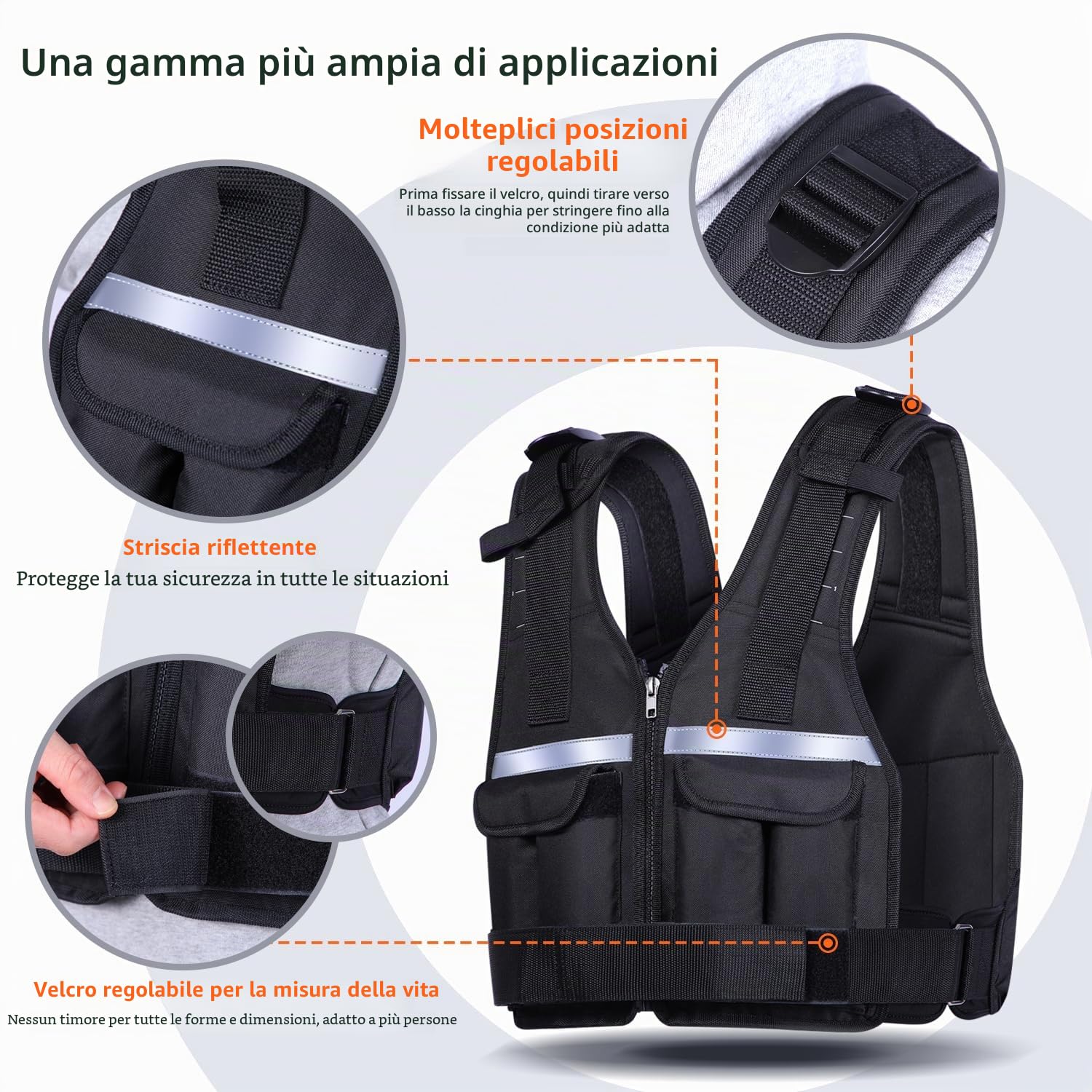 Sportneer Gilet da Corsa Regolabile da 1 kg a 8 kg, 9 in 1, per Uomini e Donne, Allenamento della Forza, Calisthenics e Palestra, Gilet con Pesi