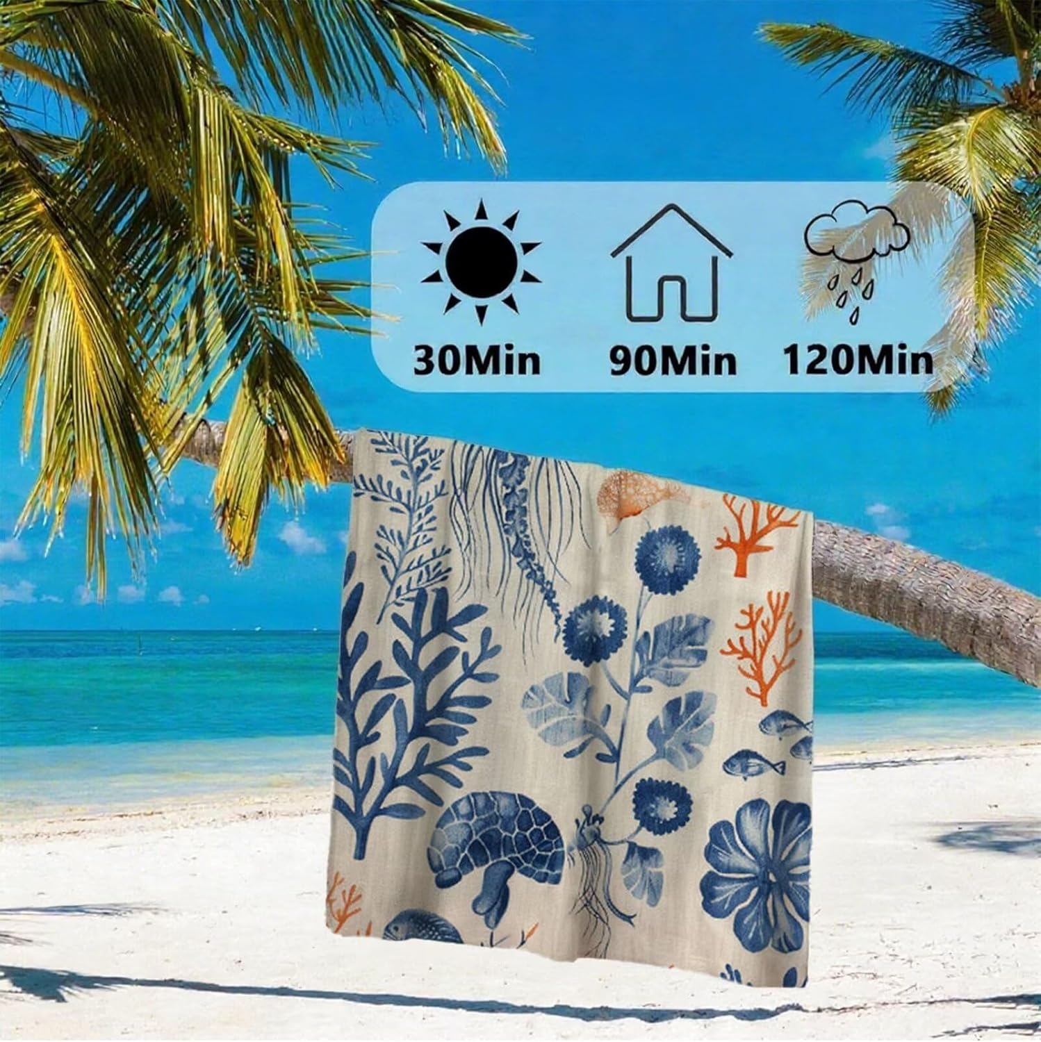 Beach Towel 100x180cm Bath Towels, Quick Dry Microfiber Towel, Sand Free, Super Absorbent, Lightweight, Compact Design, Towels for Bathroom Travel, Pool, Gym, Camping, Beach Vacation Essentials A2-255