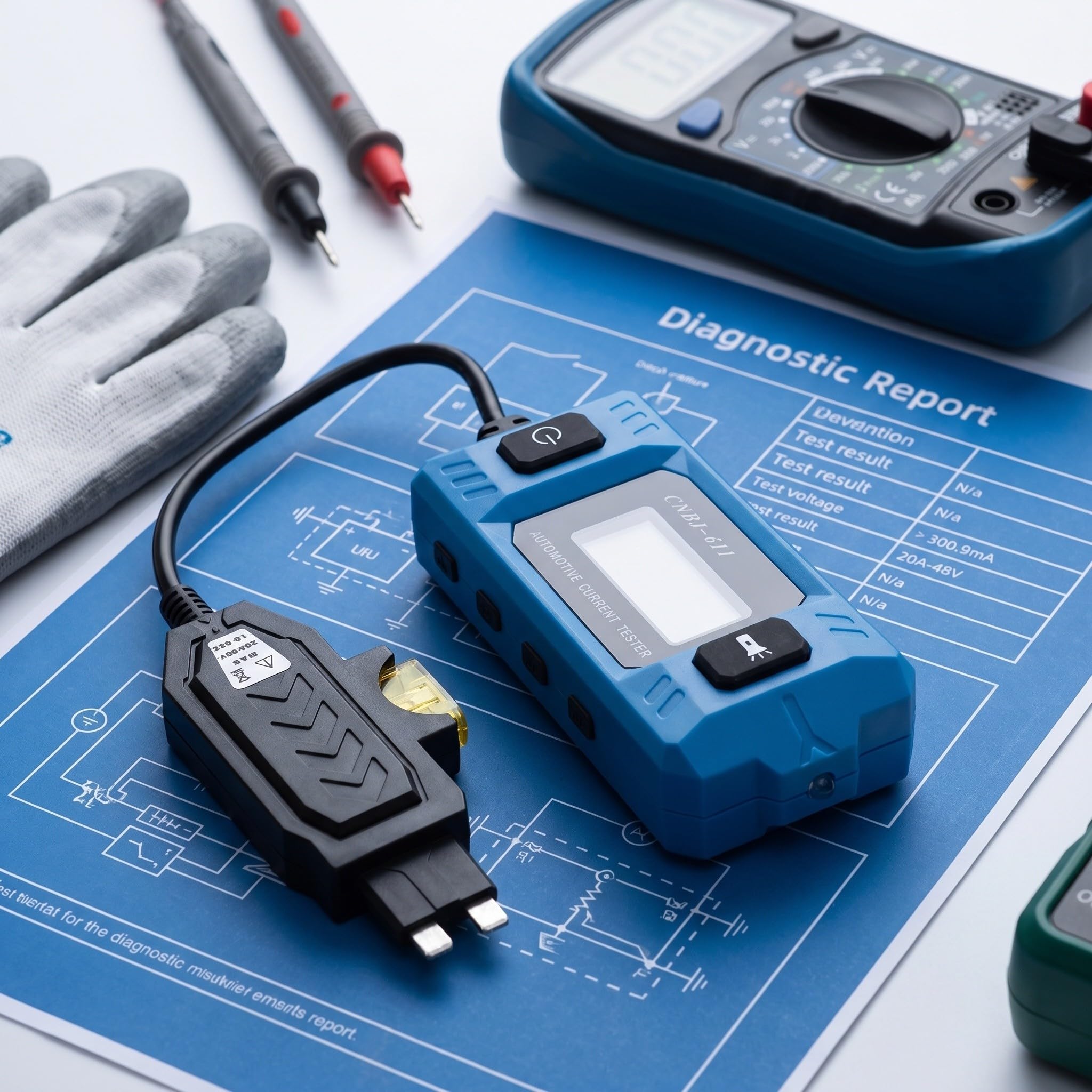 Artibetter Tester per guasti ai circuiti automobilistici - Strumento di diagnostica elettrica per autoveicoli - Rilevatore di corrente continua - Tester di corrente di standby per veicoli per test di