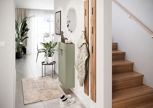 Germania Armoire Polyvalente Suspendue 1397-629 GW-Ameca, en Coloris Vert Taupe/chêne, Profondeur Faible, Optimale dans Les Couloirs Étroits, 56 x 97 x 22 cm (l x h x p) - 5