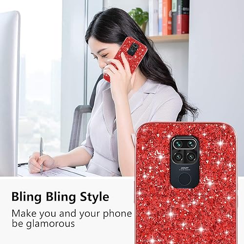 Miniatura 9 de Funda compatible con Xiaomi Redmi Note 9 con purpurina a prueba de golpes, Redmi Note 9, funda protectora delgada de TPU suave y policarbonato de
