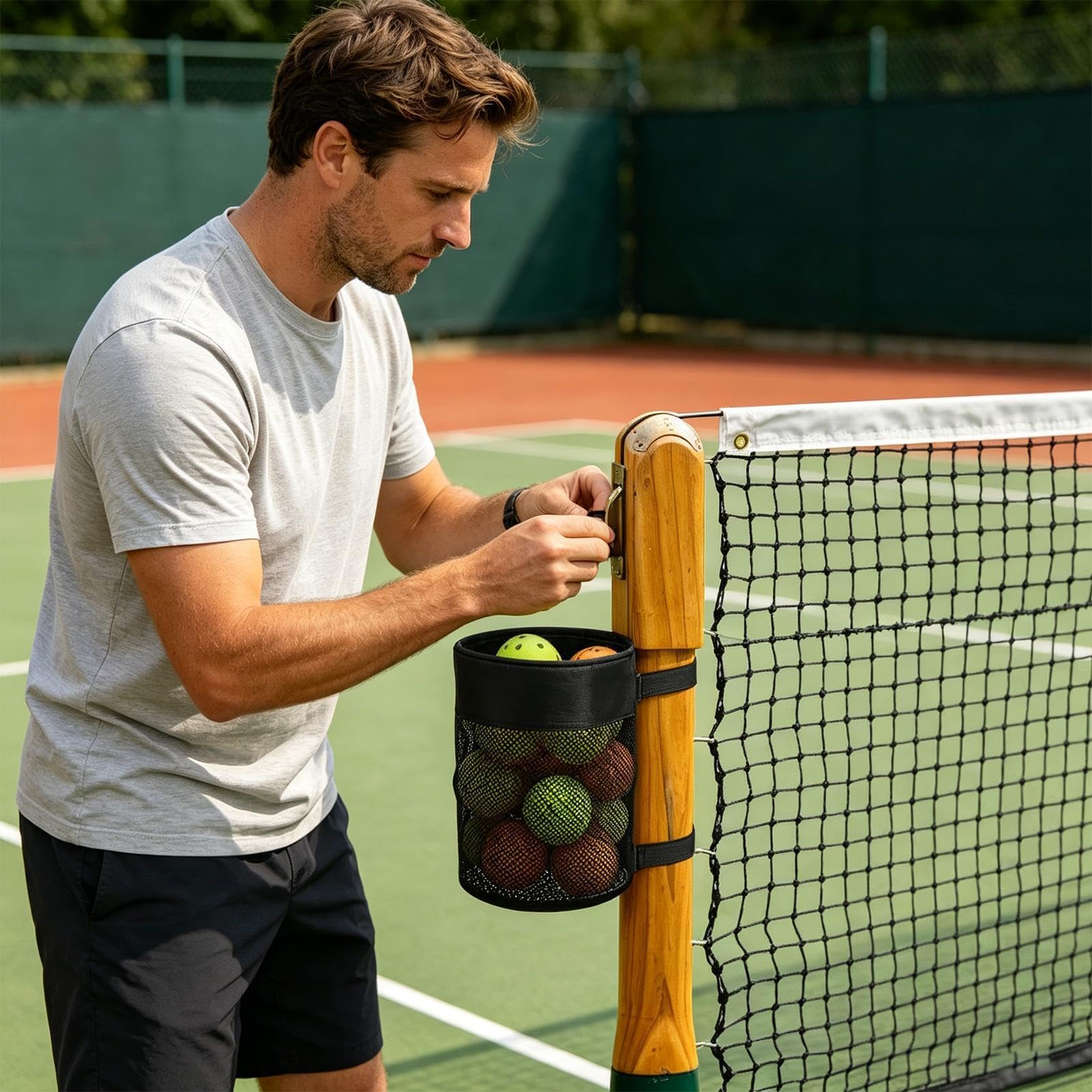 Borsa organizer per palline da pickleball, grande capacità, pieghevole, organizer per palline, per interni ed esterni, uomini, donne, ragazze, giovani, adolescenti, atleti, ciclisti, golfisti