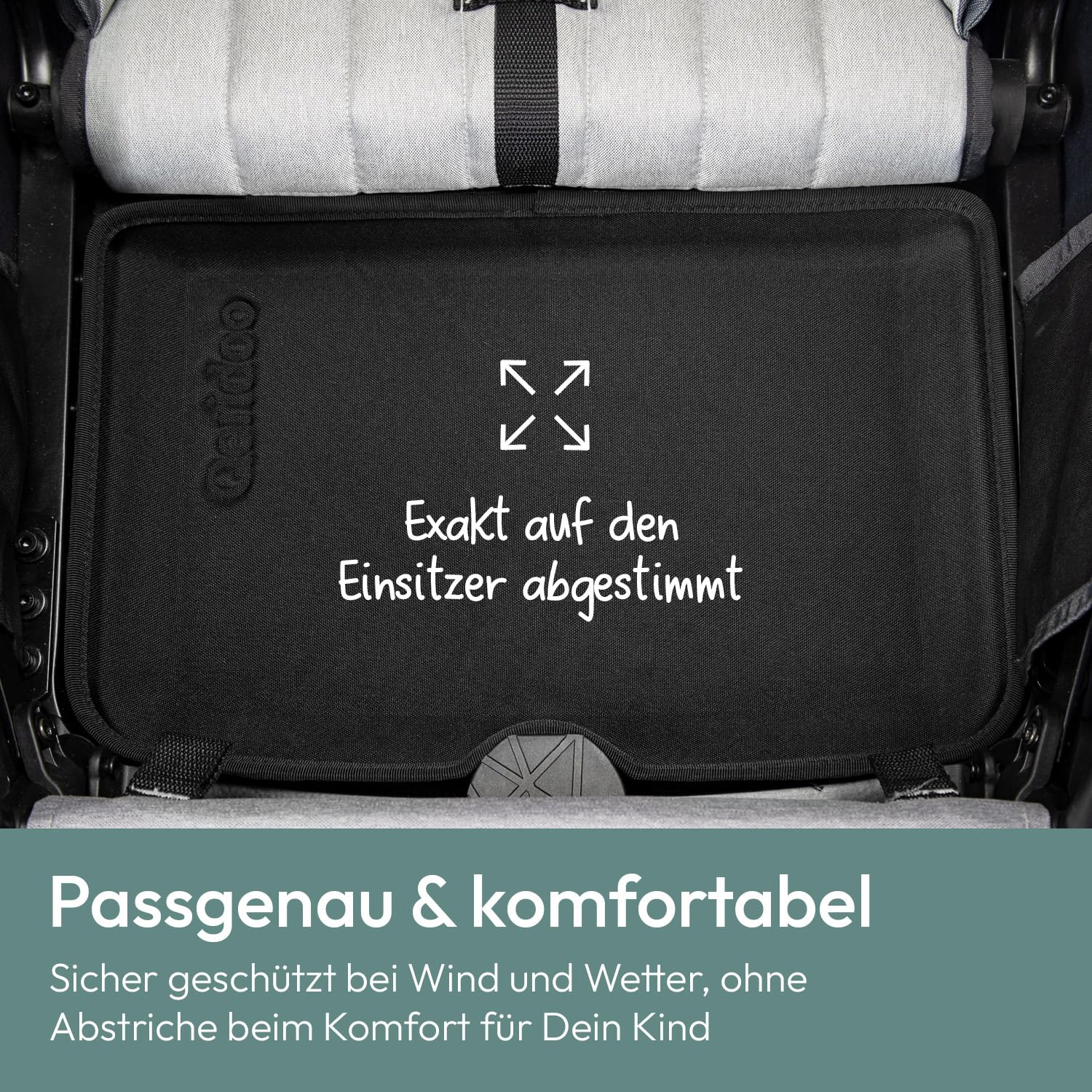 Qeridoo Schutzwanne für Einsitzer | Passend für Qeridoo Fahrradanhänger für EIN Kind | Zubehör für Kinderfahrradanhänger | Schmutzwanne für Fahrrad Anhänger Kinder