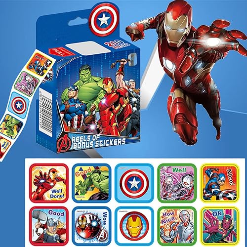 Miniatura 2 de 2 Pack Roll Stickers Kids Sticker, 20 Designs,400 Pcs Self Adhesive Label 1-1/2 Inch Self Adhesive Label Roll Stickers for Kids and Teacher