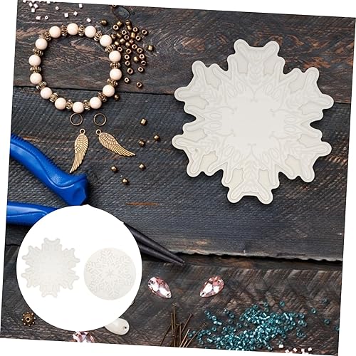 Miniatura 3 de SEWOART 2 moldes de silicona con forma de copo de nieve, moldes de resina, moldes de adorno de Navidad para resina epoxi de silicona para automóvil,