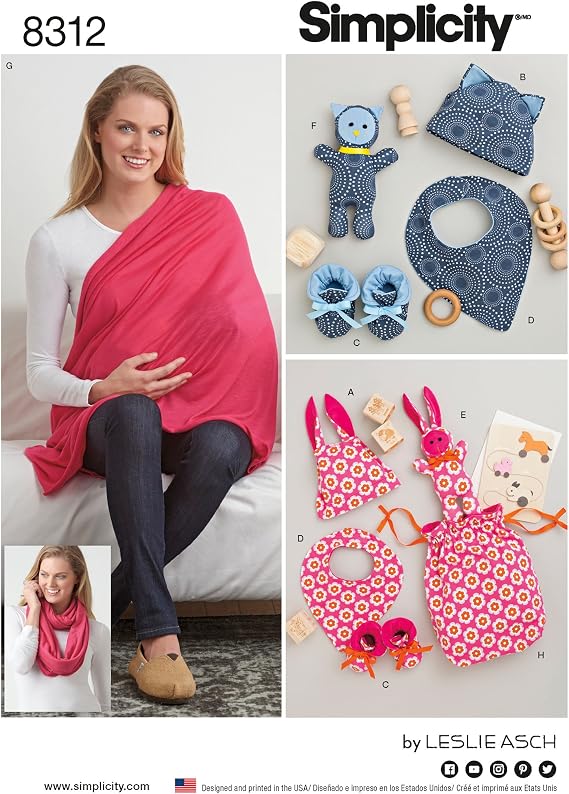 Simplicity Creative Patterns Knit Baby Gifts & Nursing Shawl